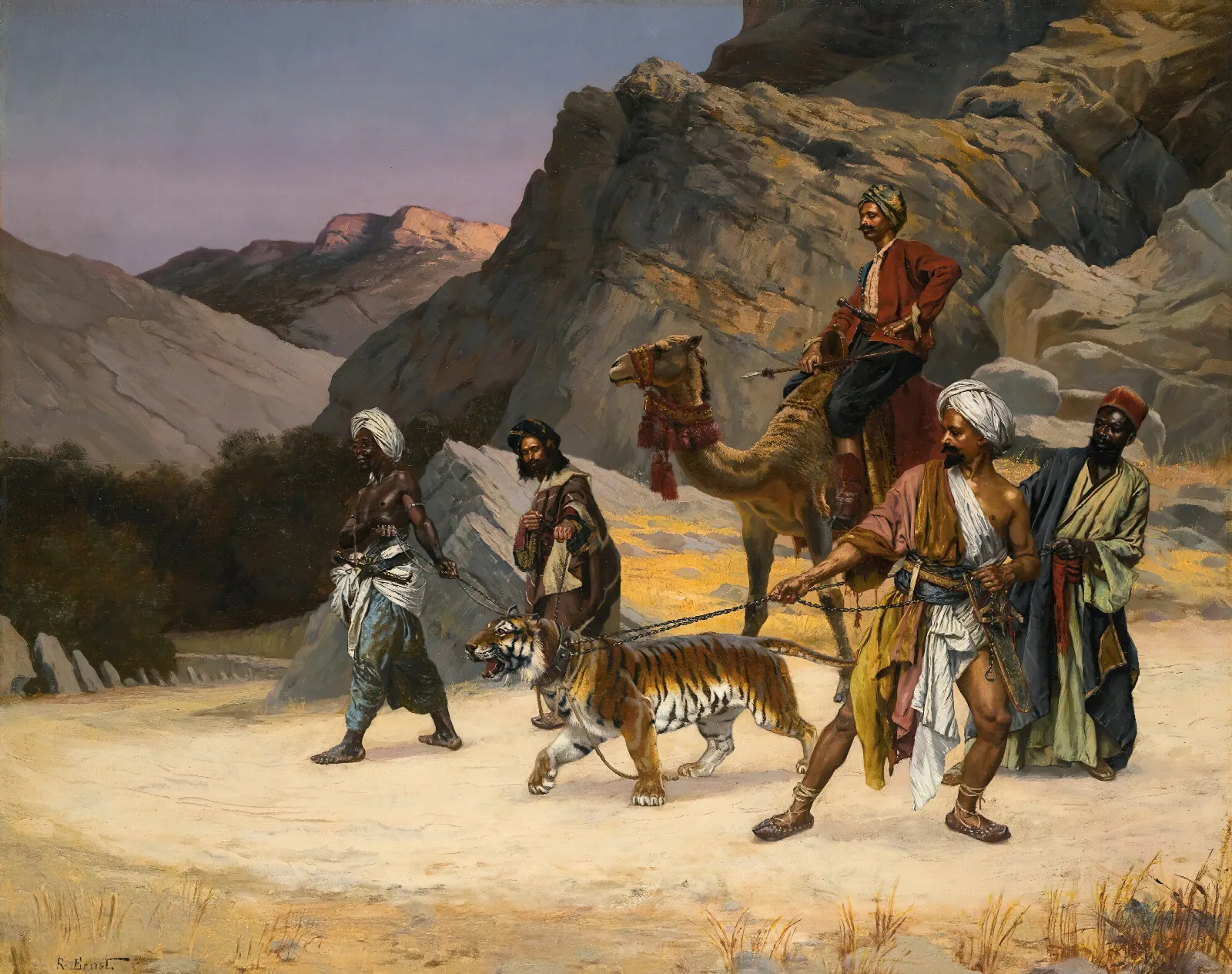 A Captive Tiger Wall Art by Rudolf Ernst - Canvas Print