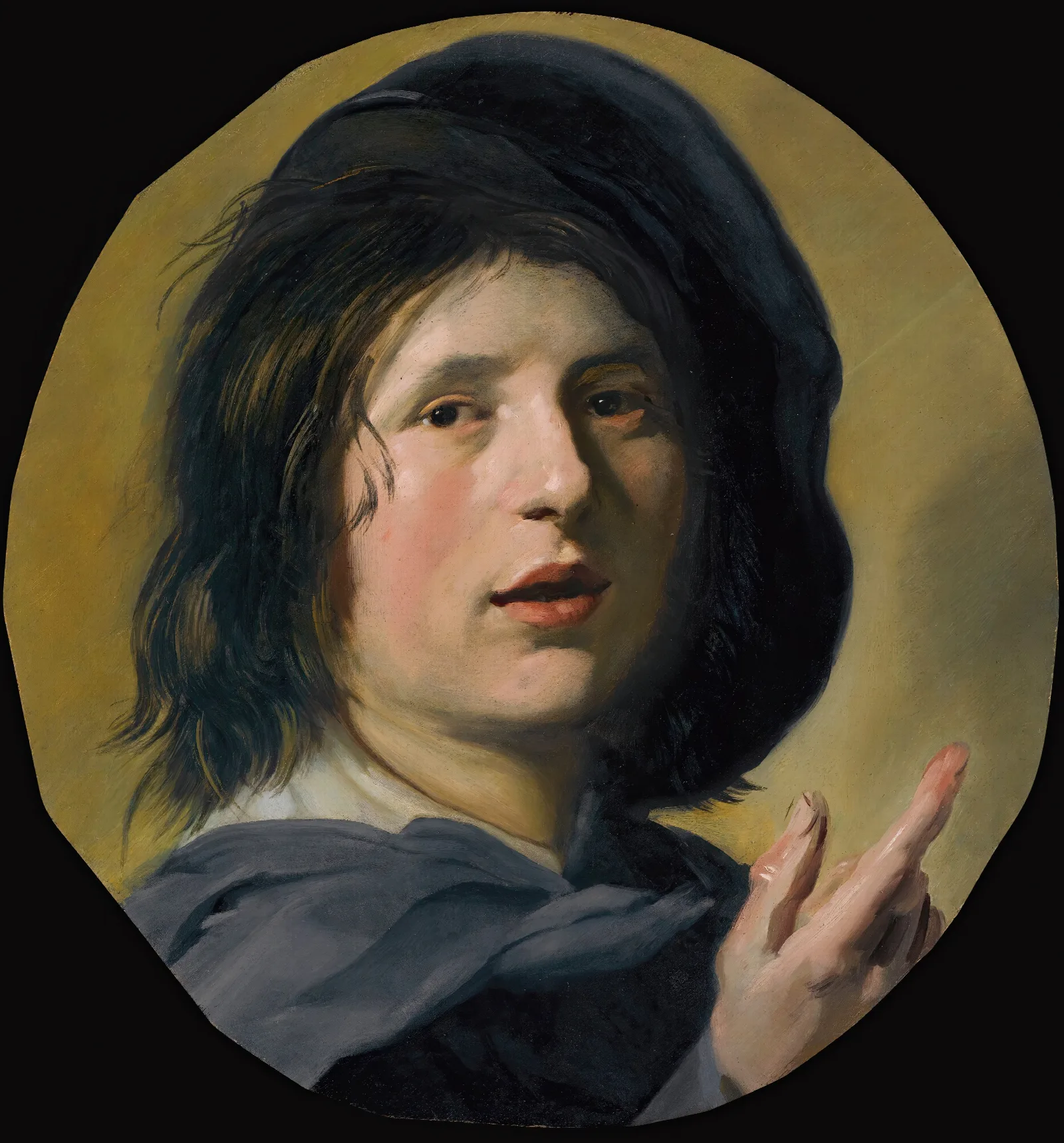 A Tronie Study Of The Head And Right Hand Of A Boy Wall Art by Frans Hals - Canvas Print