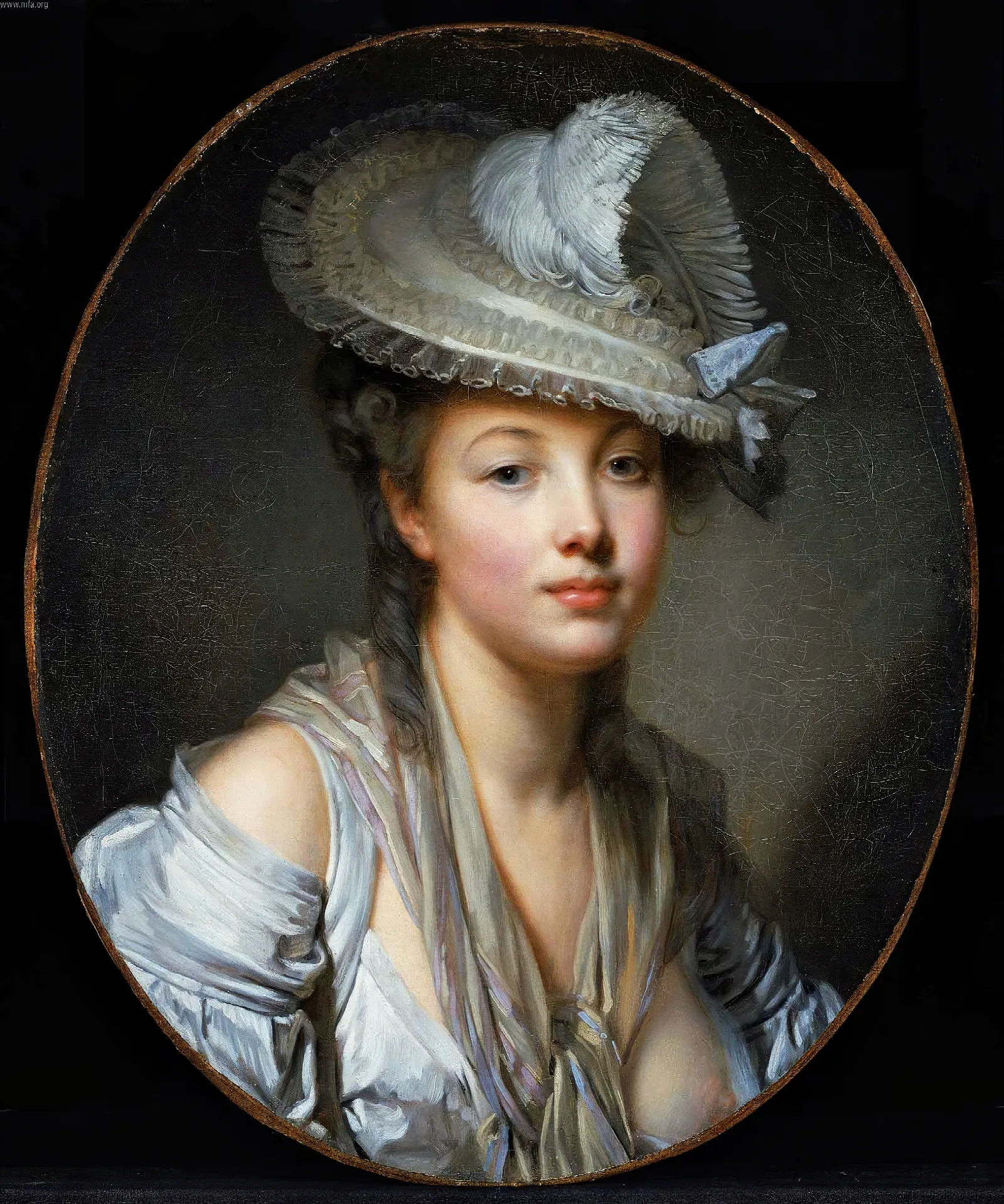 The White Hat Wall Art by Jean-Baptiste Greuze - Canvas Print