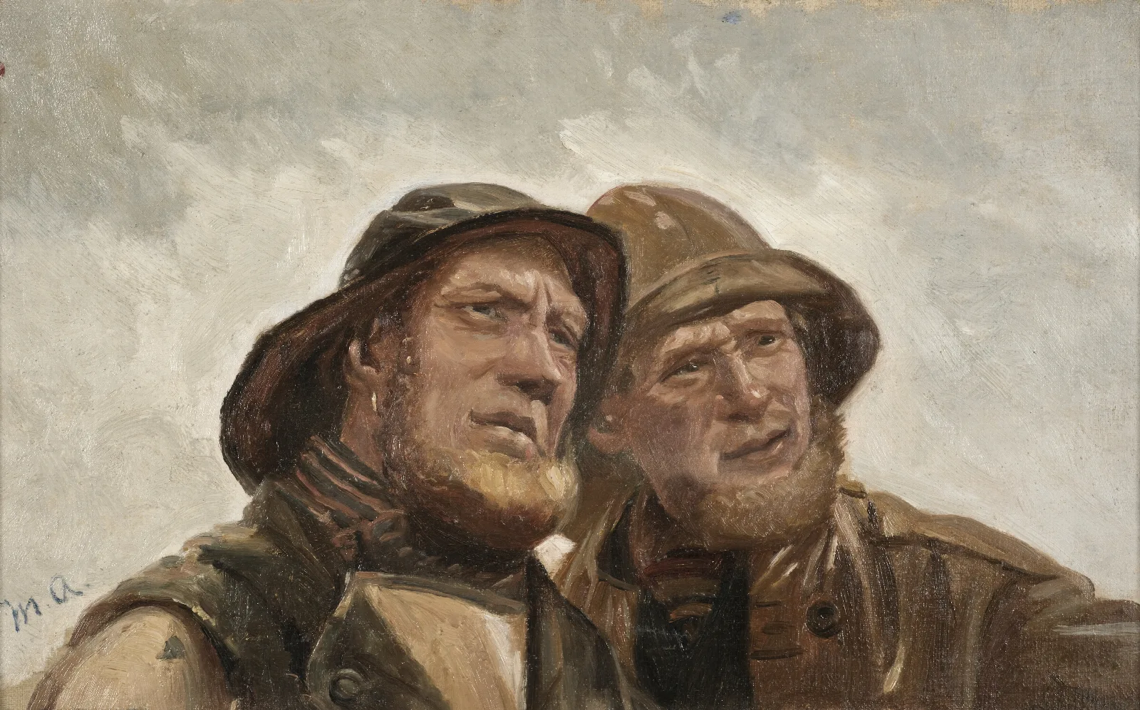 Two Fishermen Study Wall Art by Michael Ancher - Canvas Print