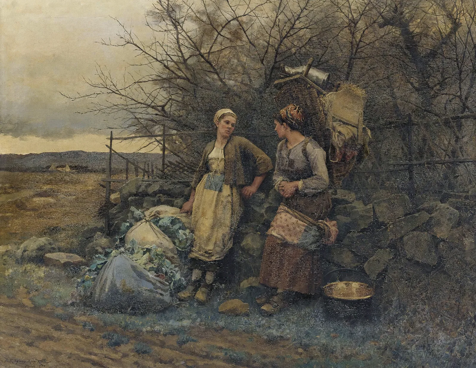 Maidens Waiting Wall Art by Daniel Ridgway Knight - Canvas Print
