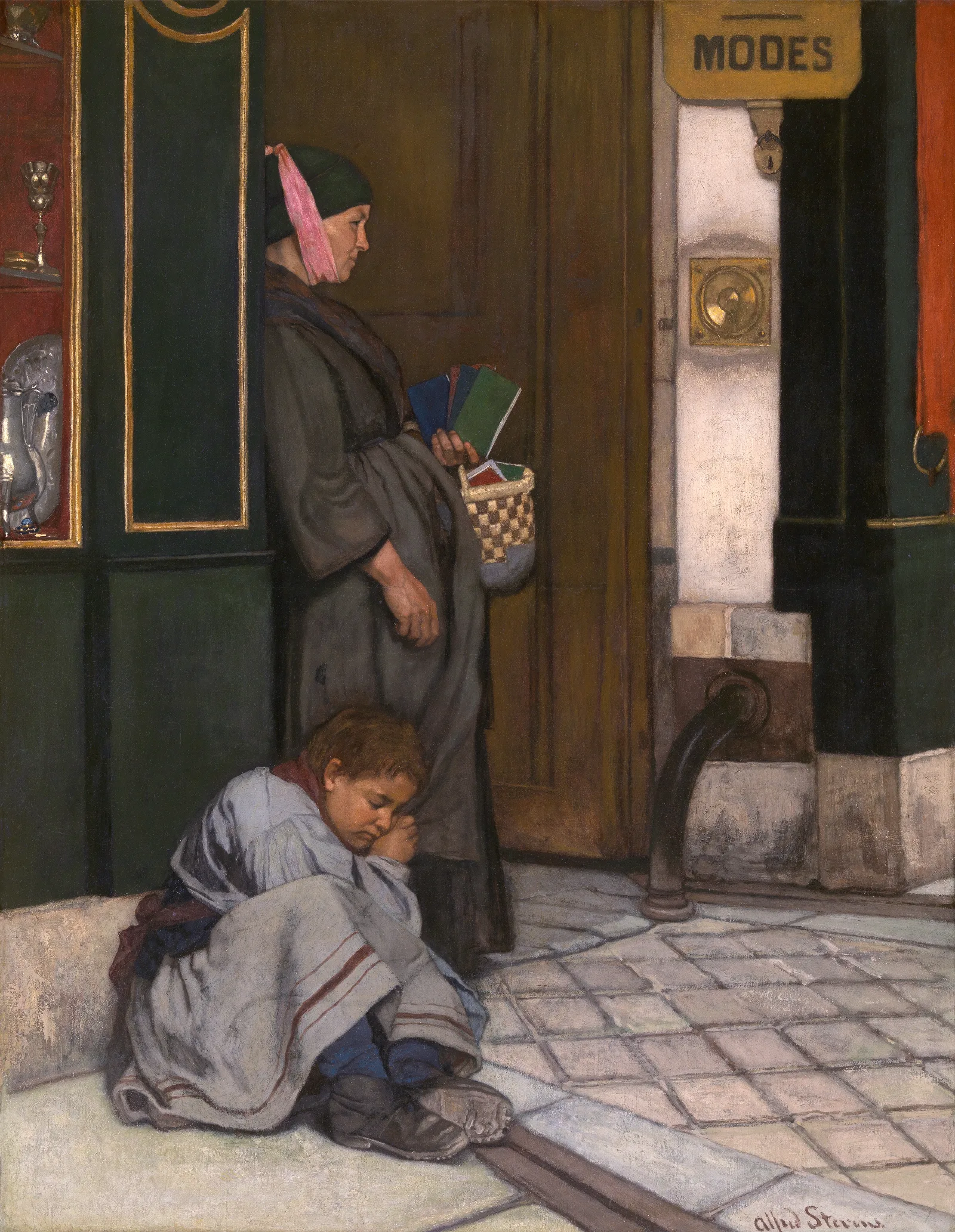 Begging Tolerated Wall Art by Alfred Stevens - Canvas Print