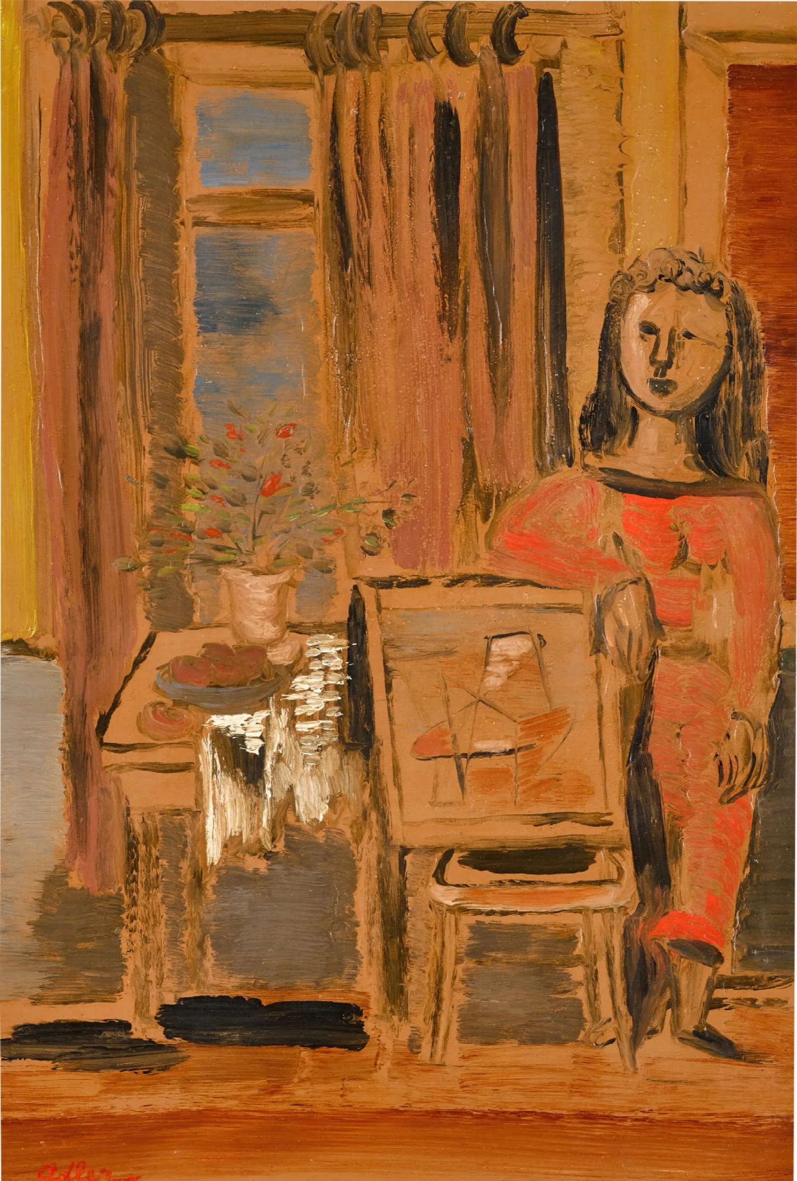 Woman In Atelier Wall Art by Jankel Adler - Canvas Print