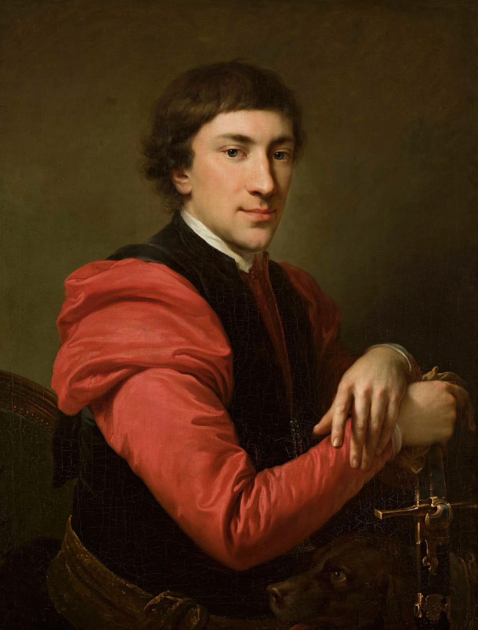 Portrait Of Pawel Grabowski 1759 1794 Wall Art by Johann Baptist von Lampi the Elder - Canvas Print