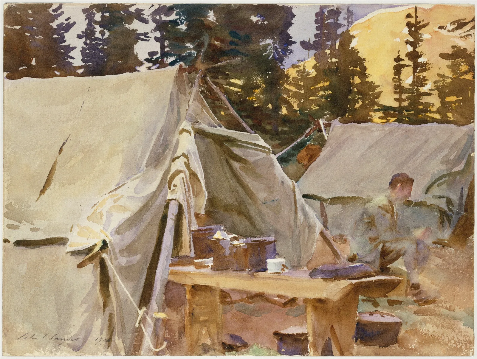 Camp At Lake Ohara Wall Art by John Singer Sargent - Canvas Print