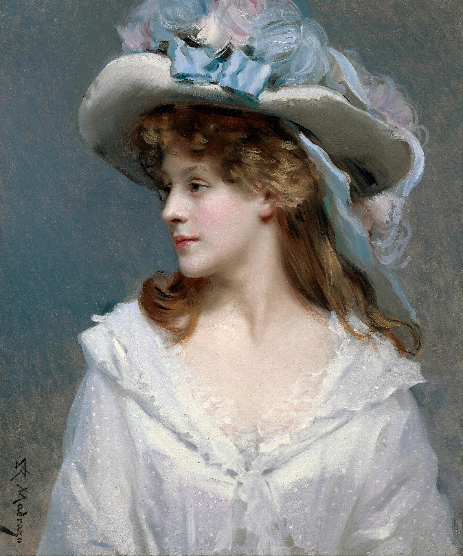 Woman In White Wall Art by Raimundo de Madrazo y Garreta - Canvas Print