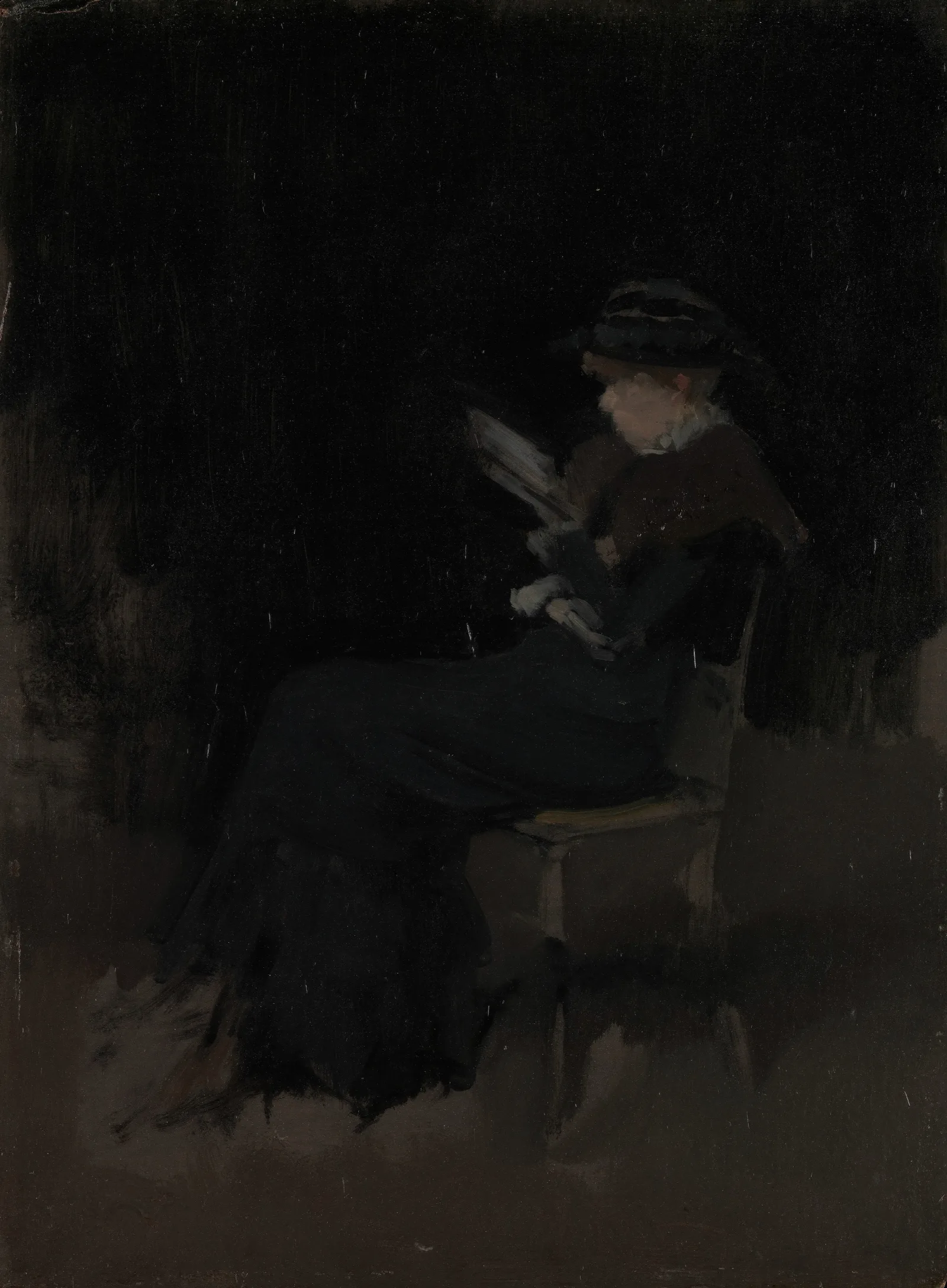 Arrangement In Black Girl Reading Wall Art by James Abbott McNeill Whistler - Canvas Print