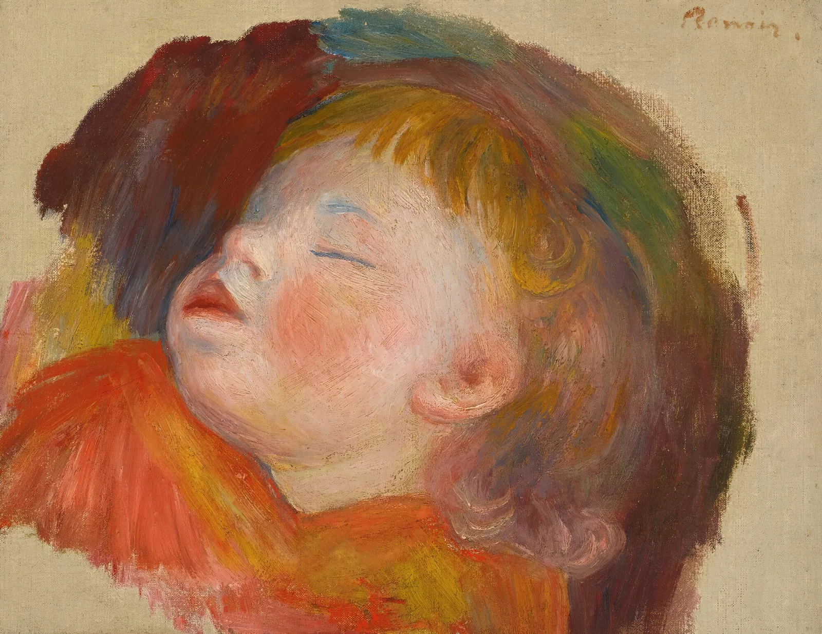 Enfant Endormi Wall Art by Pierre-Auguste Renoir - Canvas Print