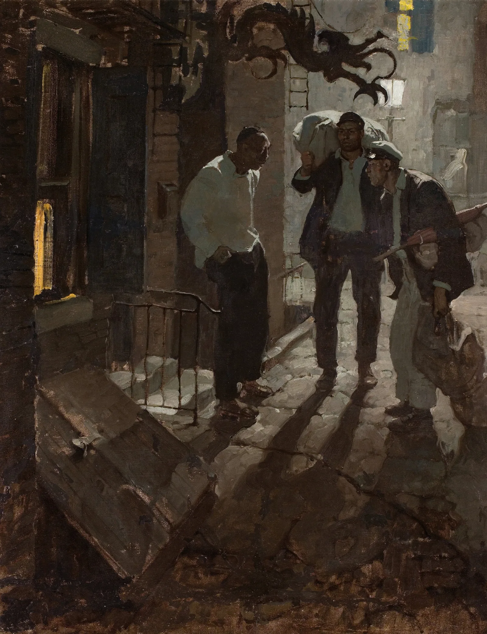 Man At The Crossroad Wall Art by Dean Cornwell - Canvas Print