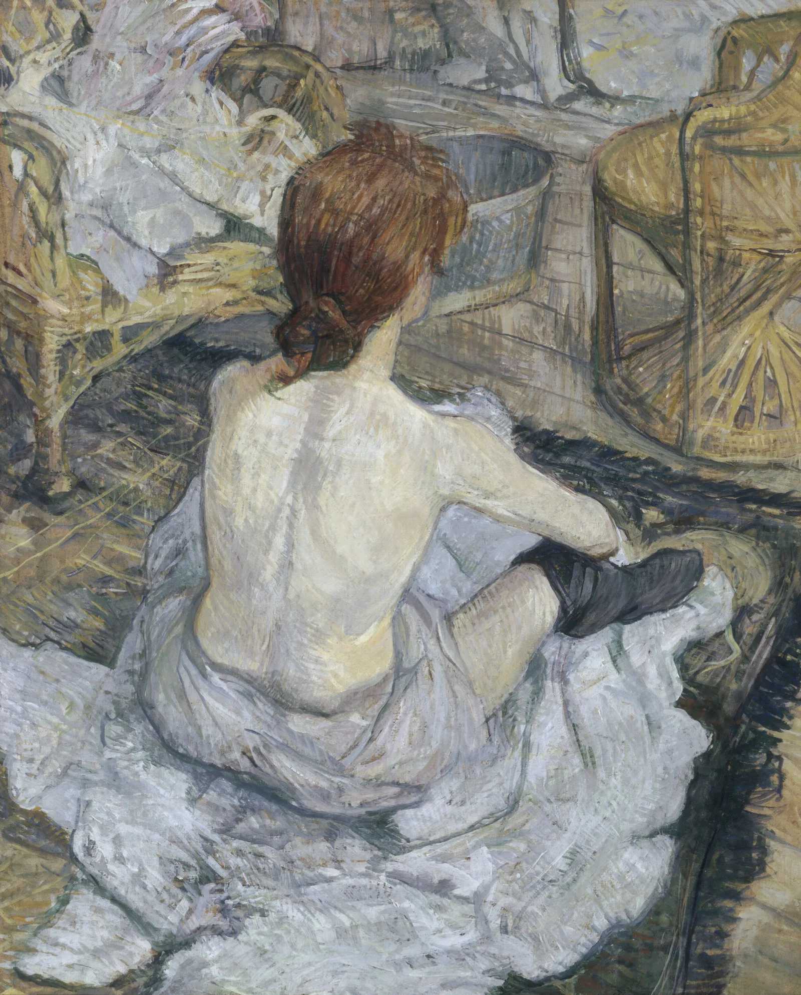 Rousse Dit Aussi La Toilette Wall Art by Henri de Toulouse-Lautrec - Canvas Print