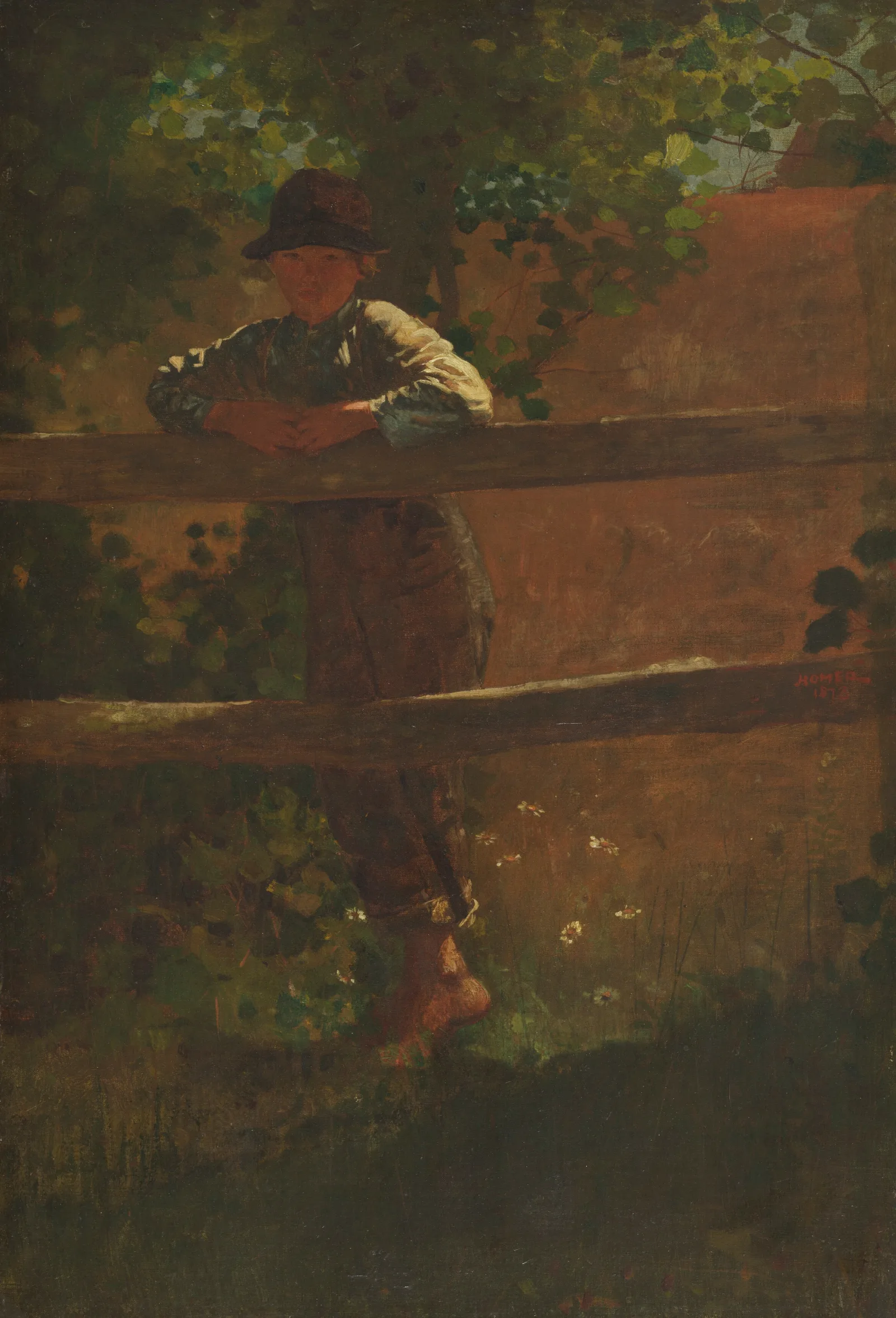 A Country Lad Wall Art by Winslow Homer - Canvas Print