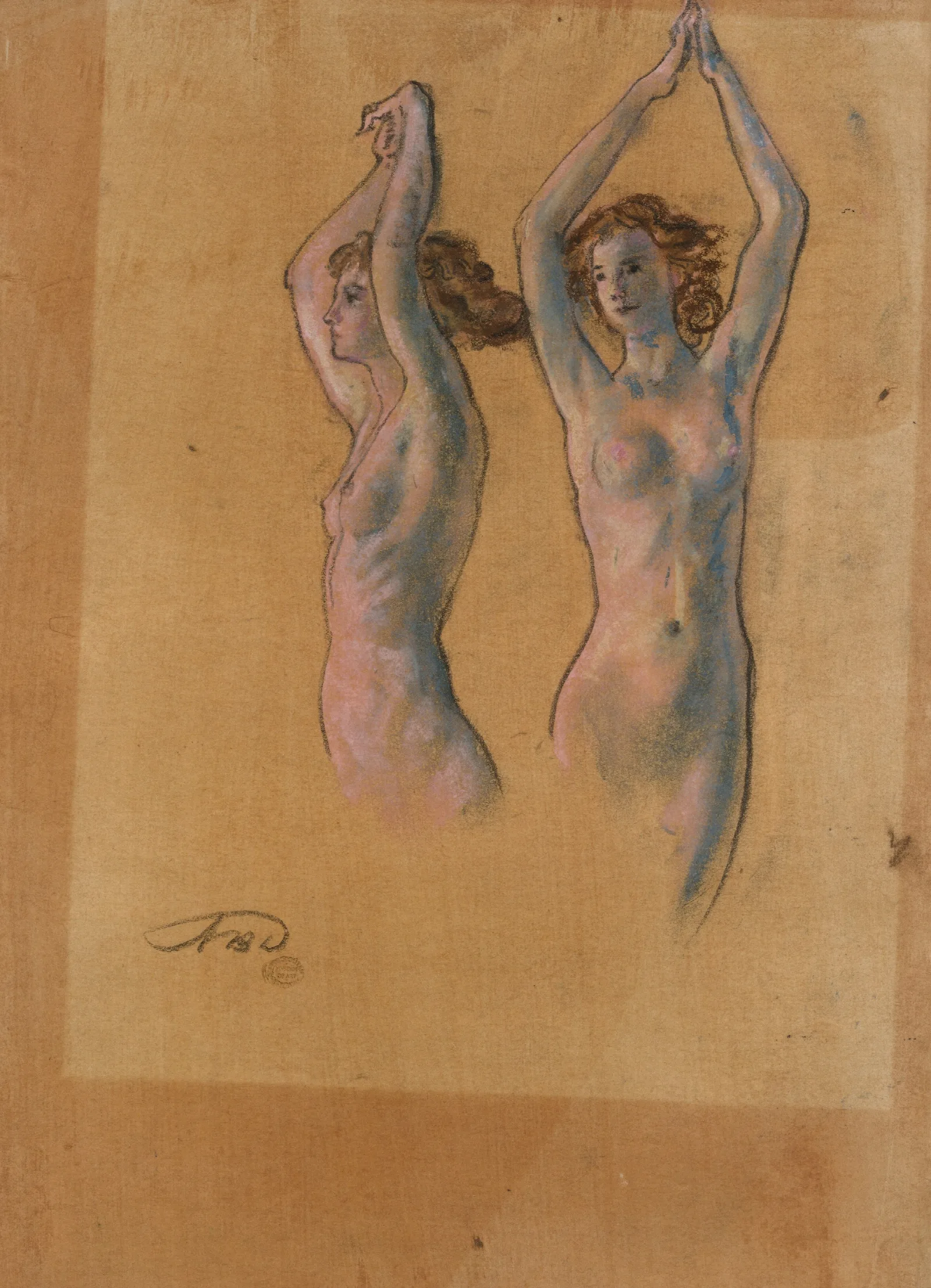 Nude Studies 2 Wall Art by Arthur Bowen Davies - Canvas Print