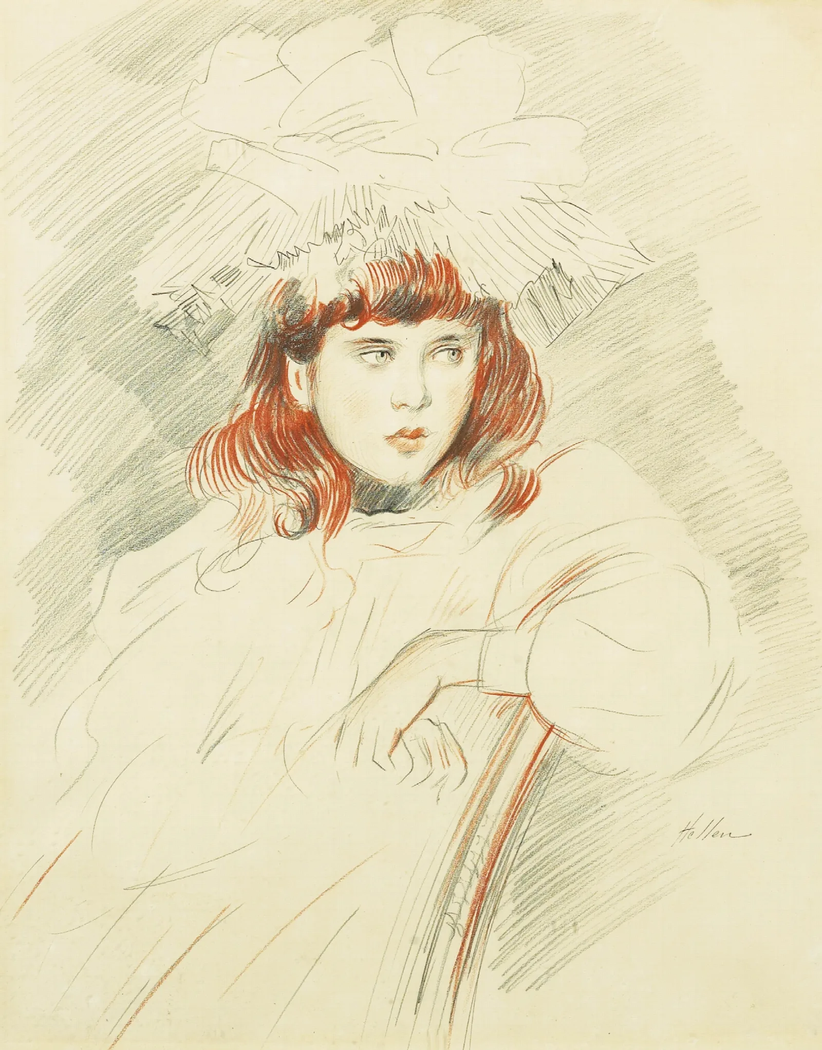 Portrait Dellen Wall Art by Paul César Helleu - Canvas Print