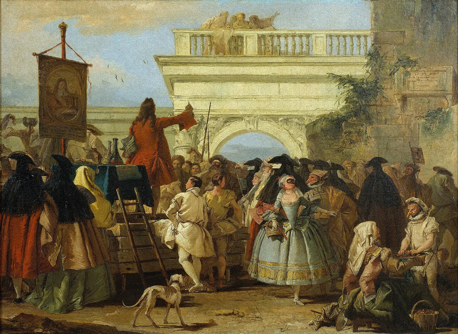 The Charlatan Wall Art by Giovanni Domenico Tiepolo - Canvas Print