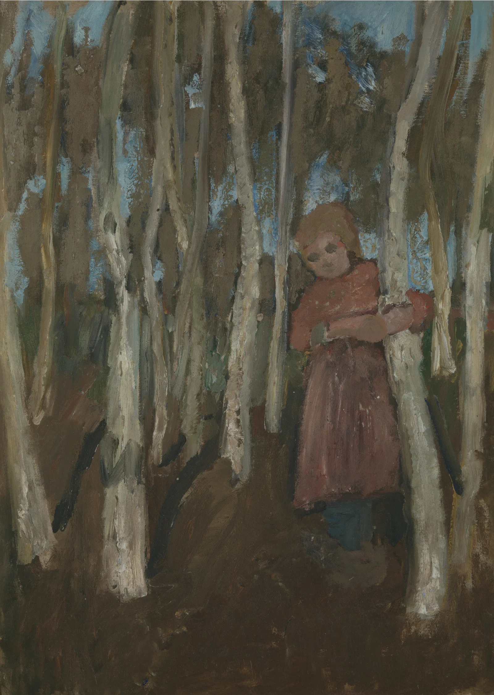Girl In A Birch Forest Wall Art by Paula Modersohn-Becker - Canvas Print