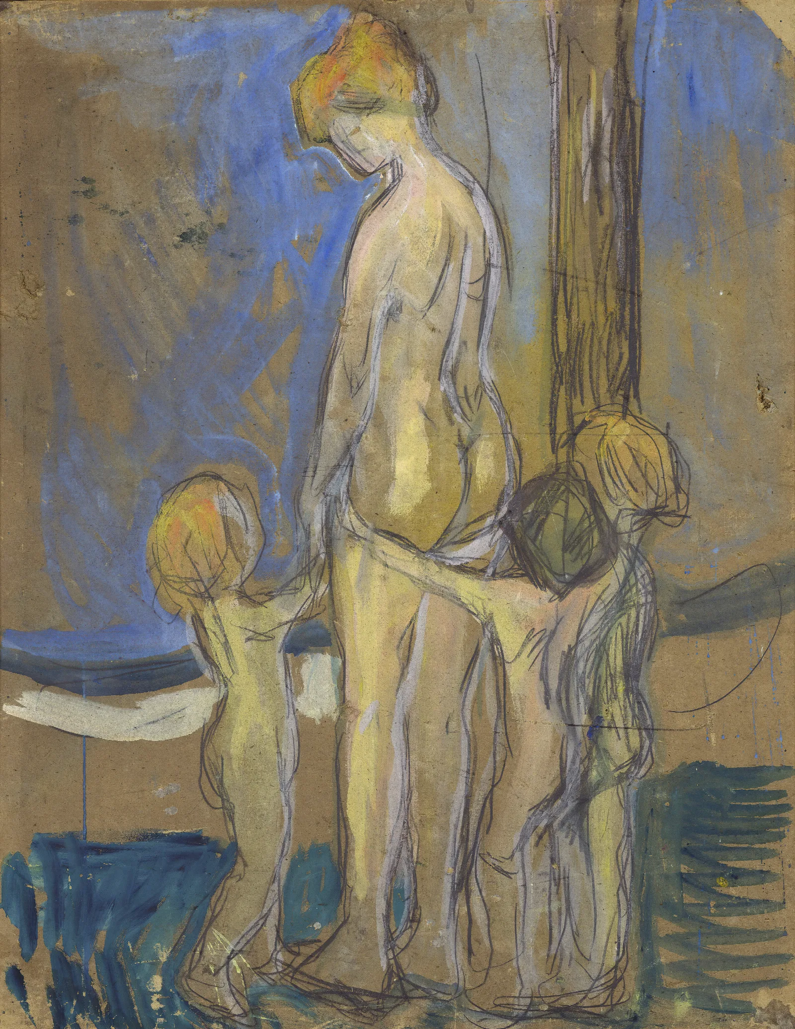 Woman With Children Wall Art by Edvard Munch - Canvas Print