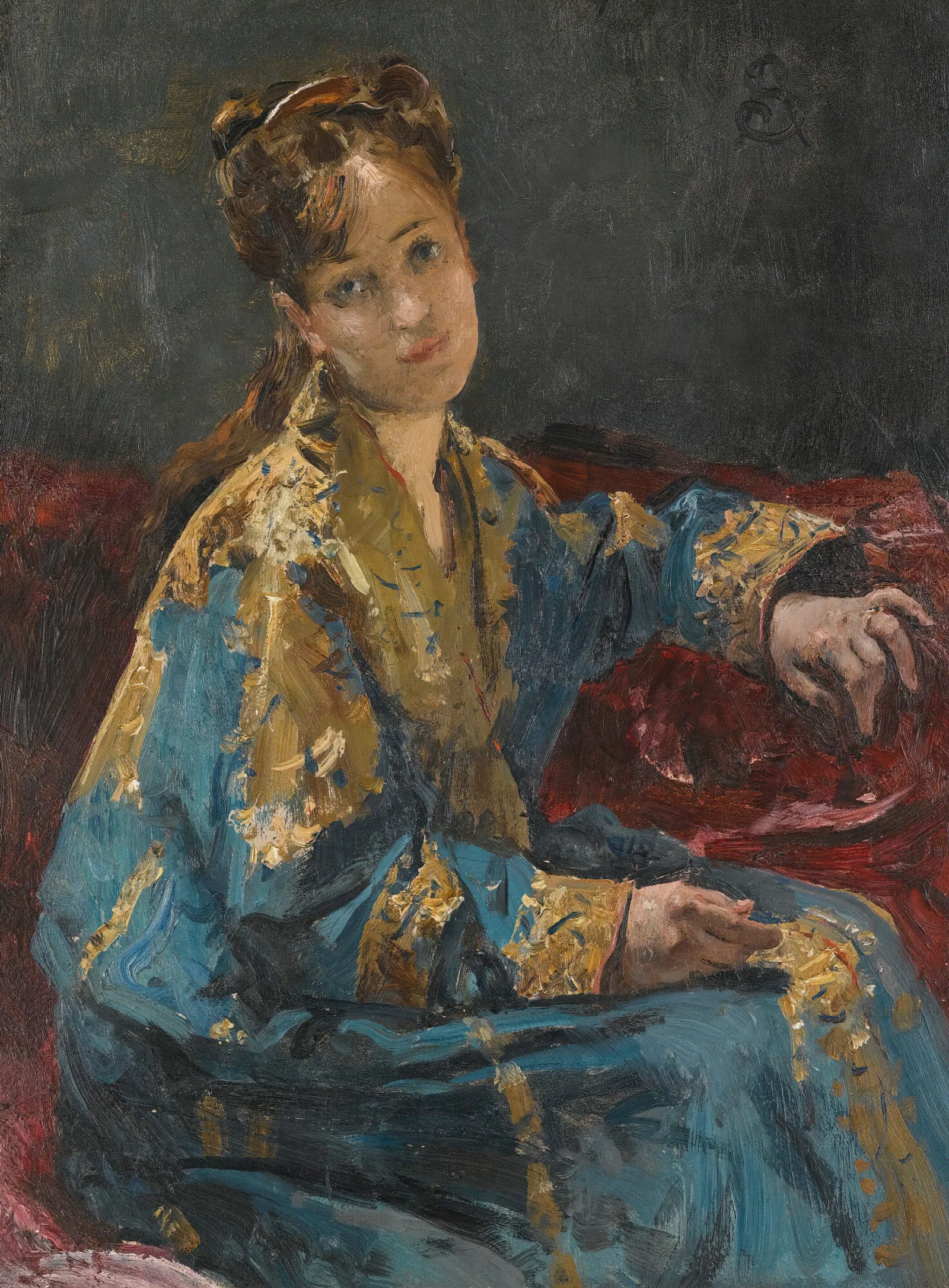 La Dame En Bleu Wall Art by Alfred Stevens - Canvas Print