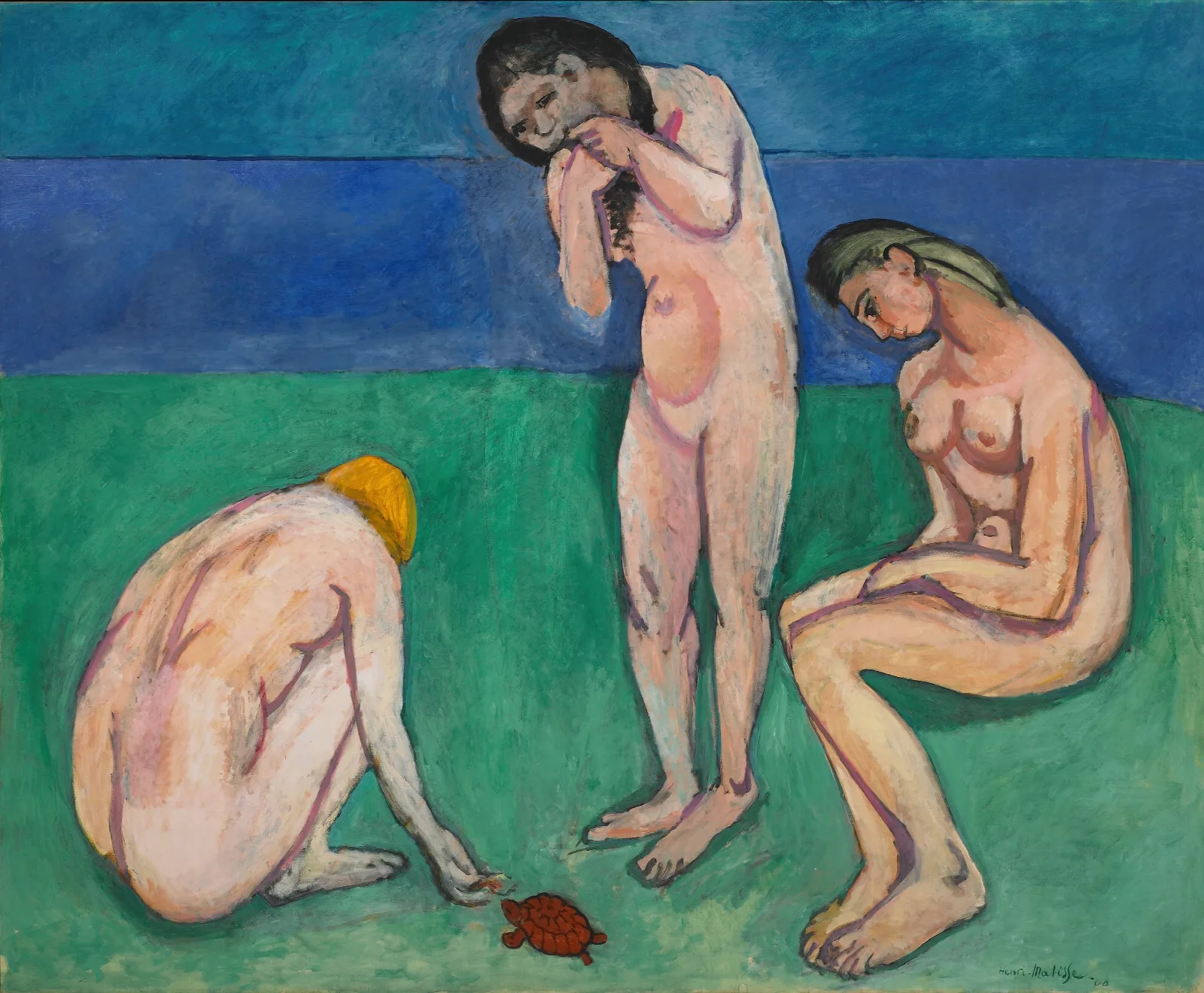 Bathers With A Turtle Wall Art by Henri Matisse - Canvas Print