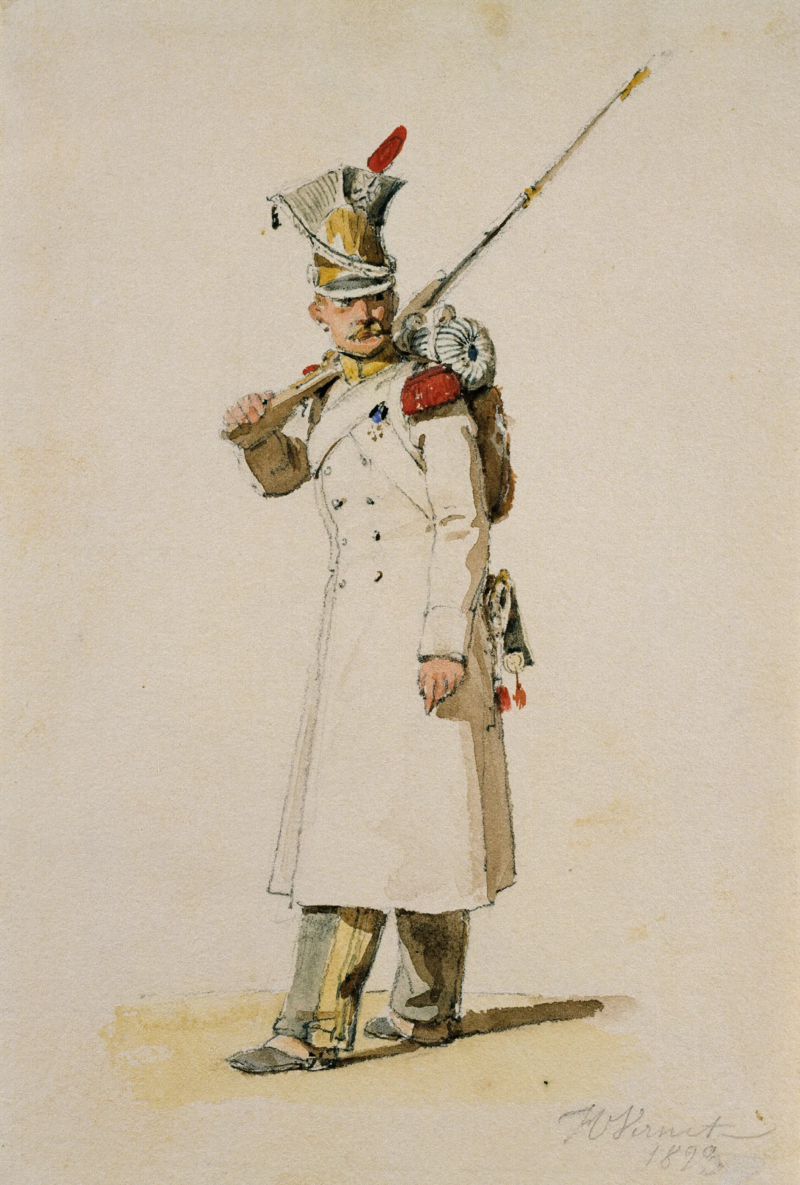 Grenadier Of The Vistula Legion Wall Art by Horace Vernet - Canvas Print