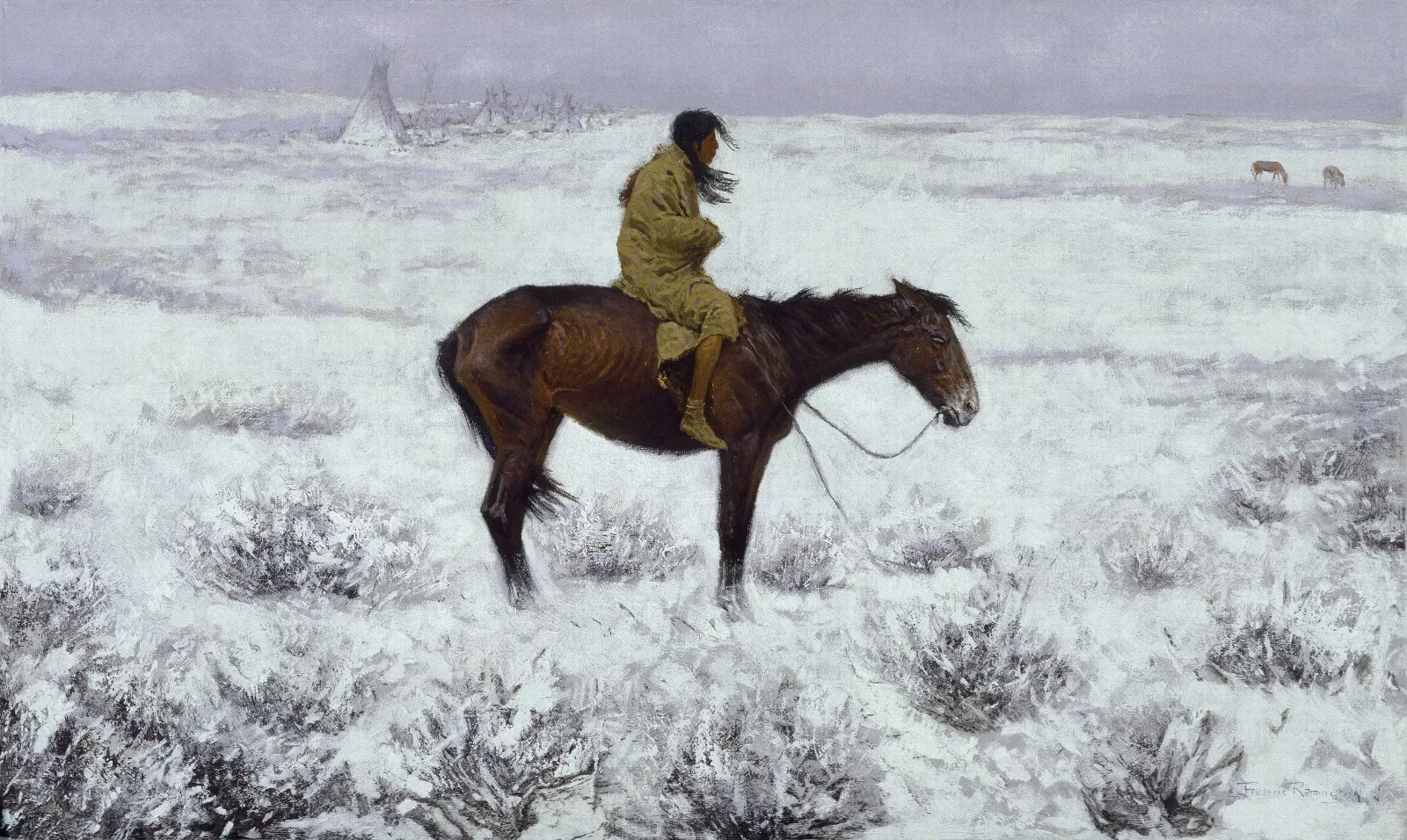 The Herd Boy Wall Art by Frederic Remington - Canvas Print