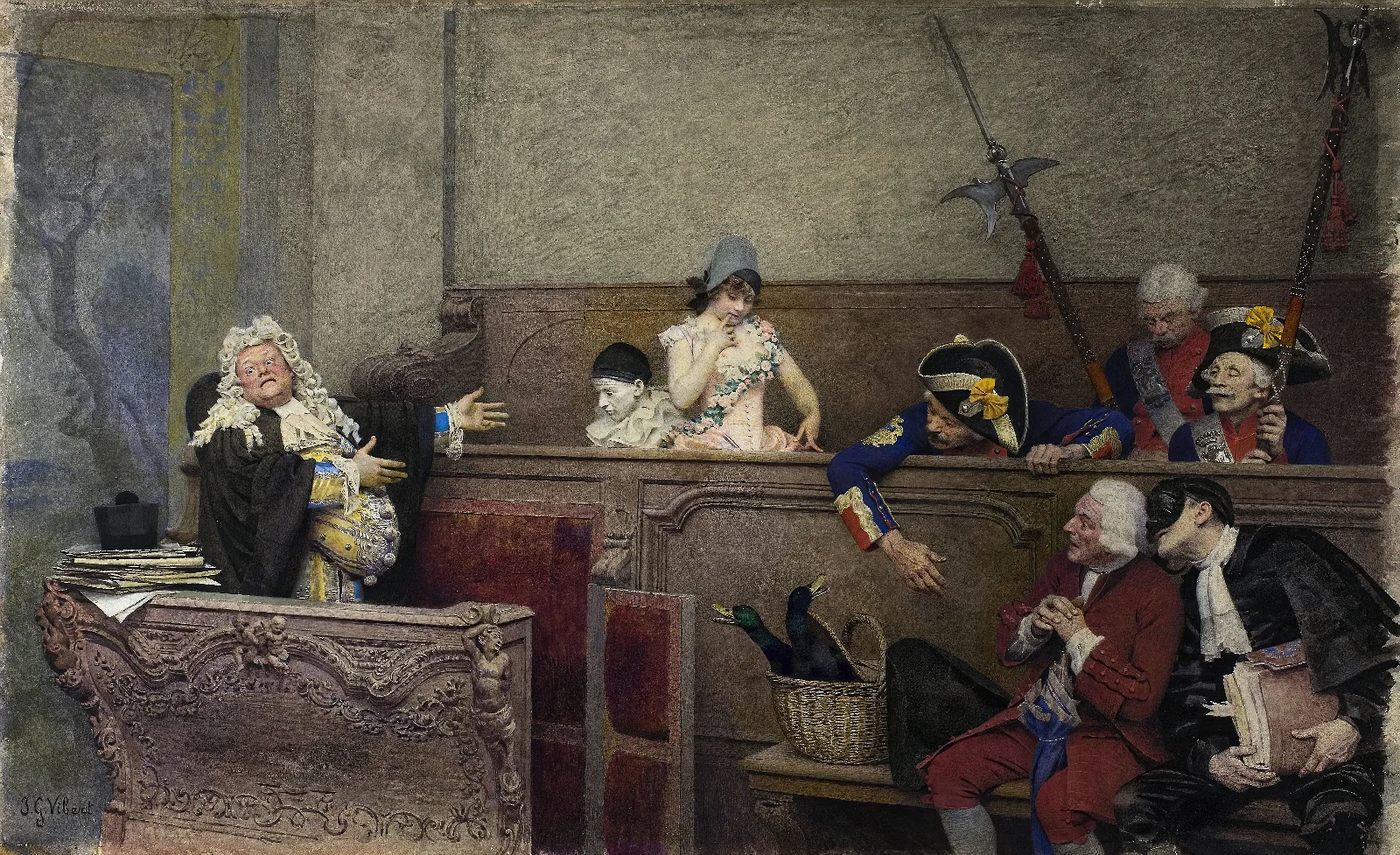 Trial Of Pierrot Wall Art by Jehan Georges Vibert - Canvas Print