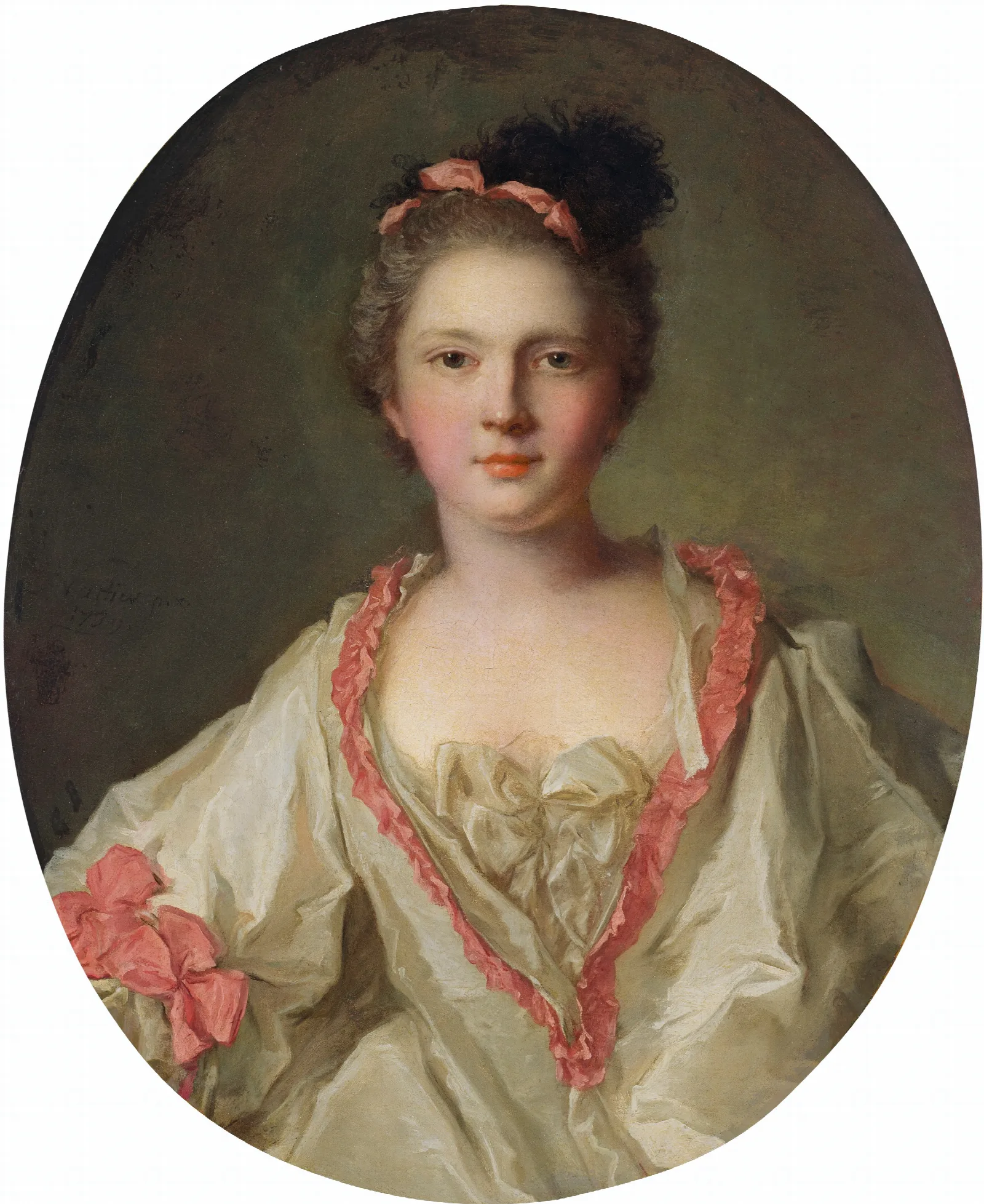 Portrait Of Marie Therese Geoffrin 1715 1791 Marquise De La Ferte Imbault Wall Art by Jean-Marc Nattier - Canvas Print