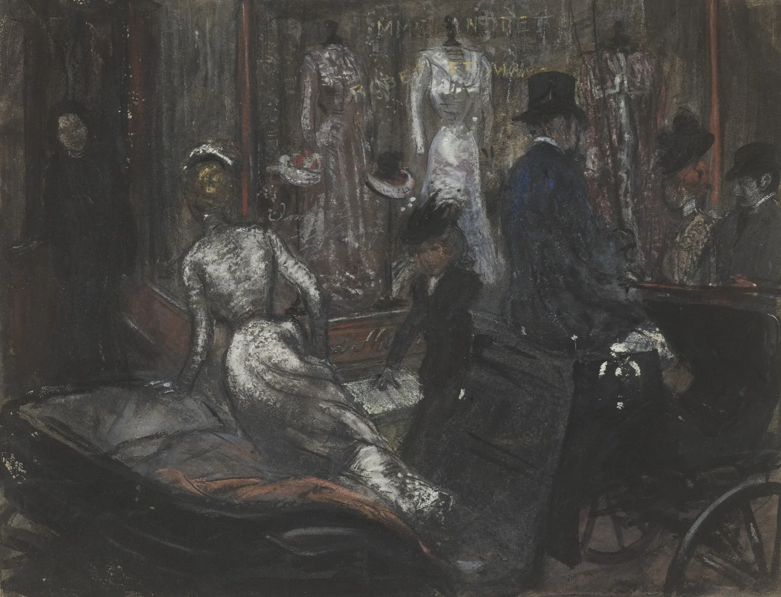 At The Milliners 3 Wall Art by William James Glackens - Canvas Print