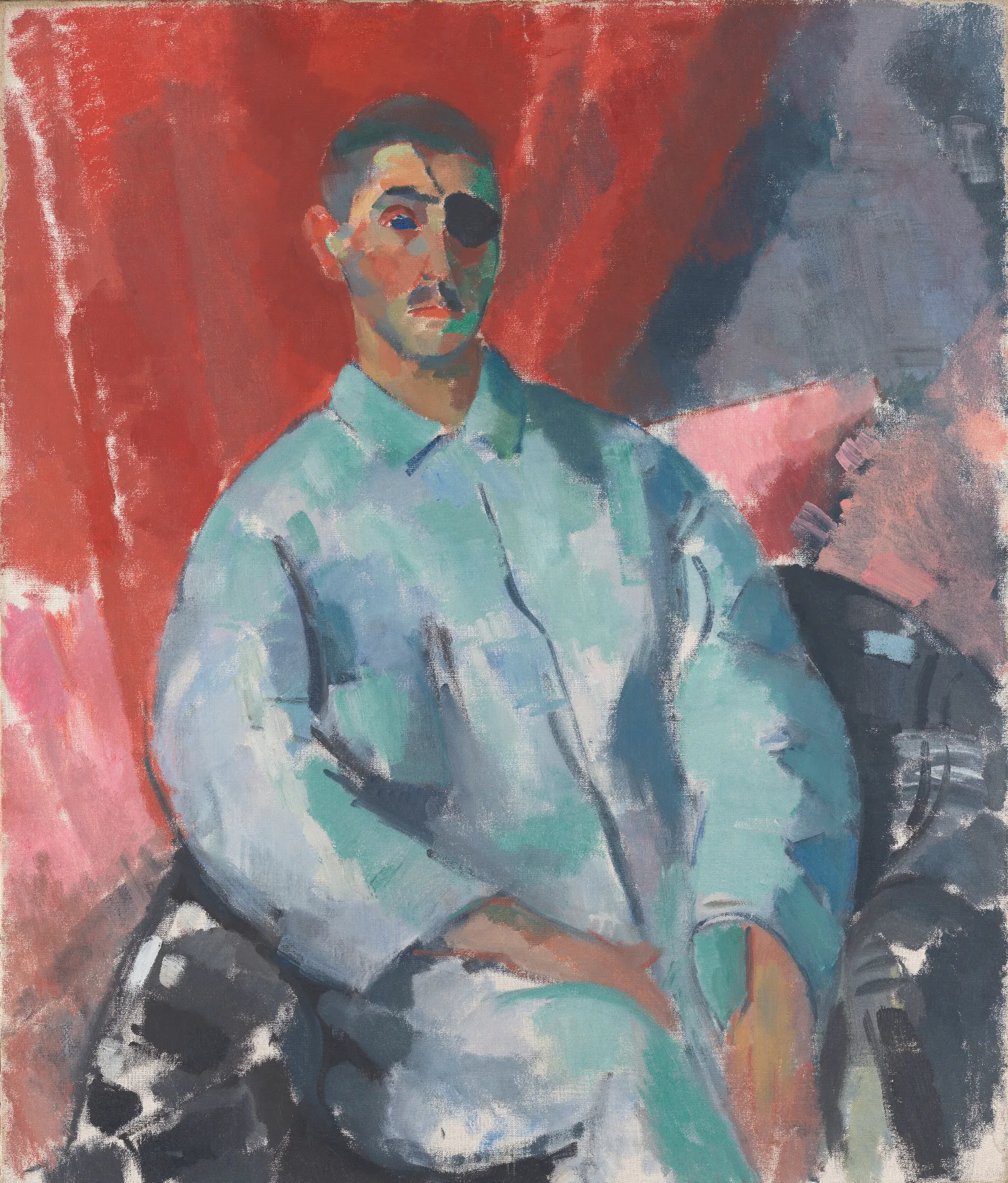 Self Portrait With Black Eye Patch Wall Art by Rik Wouters - Canvas Print