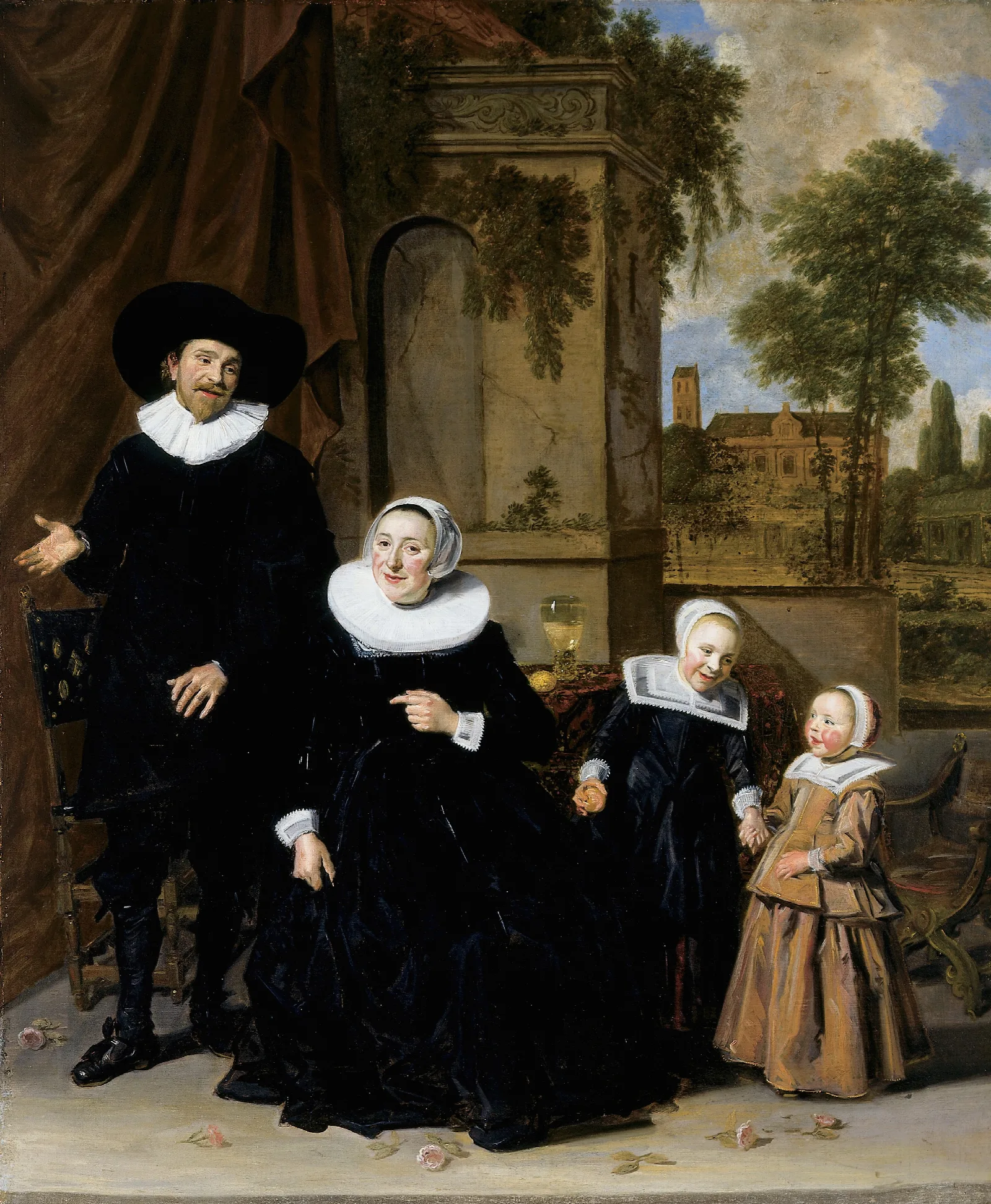 Portrait Of A Dutch Family Wall Art by Frans Hals - Canvas Print