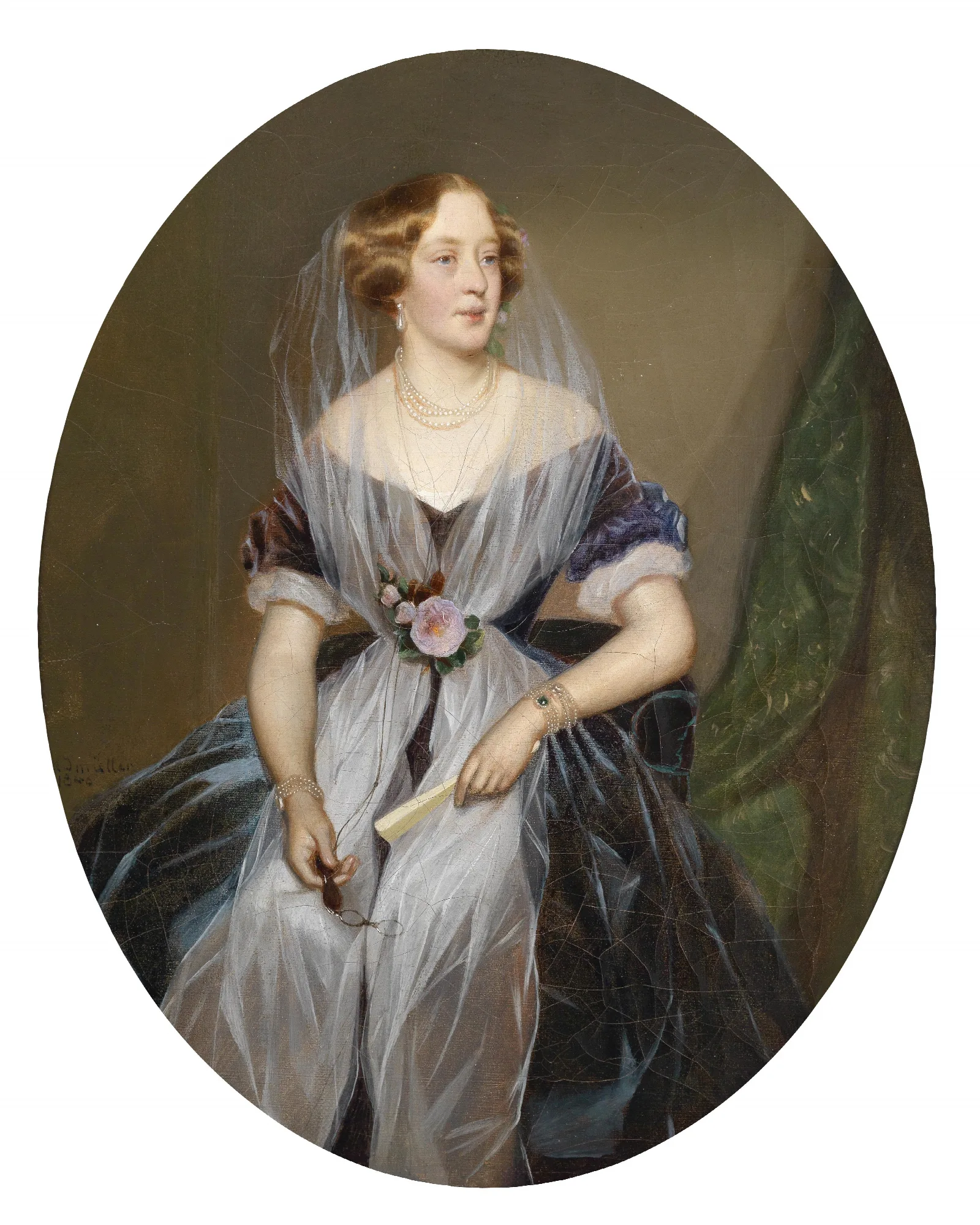 Portrait Einer Adeligen Dame Wall Art by Ferdinand Georg Waldmüller - Canvas Print