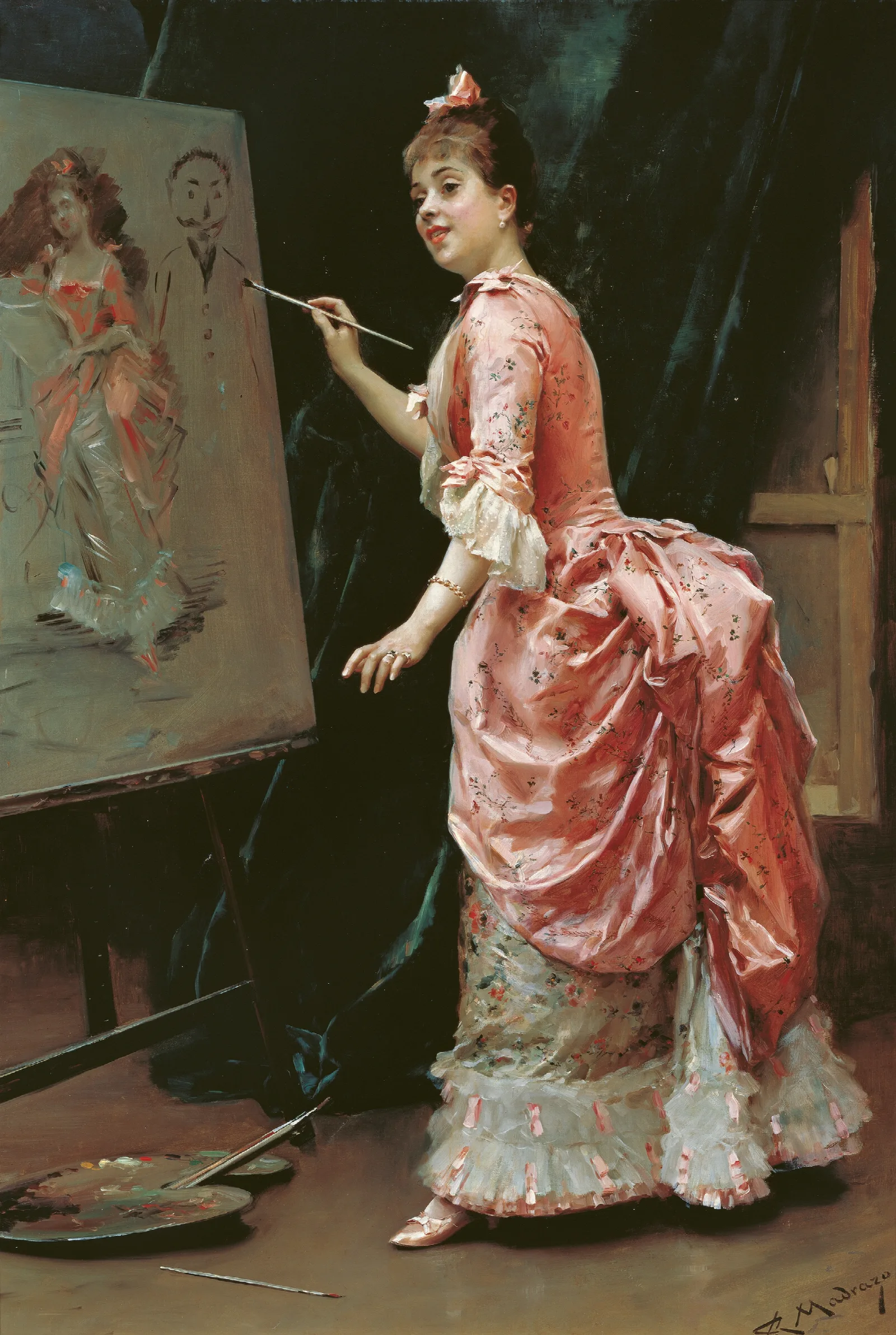 Model Making Mischief Wall Art by Raimundo de Madrazo y Garreta - Canvas Print