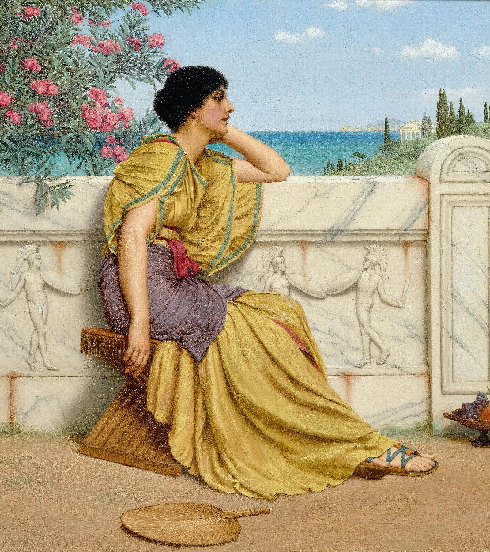 Leisure Hours Wall Art by John William Godward - Canvas Print