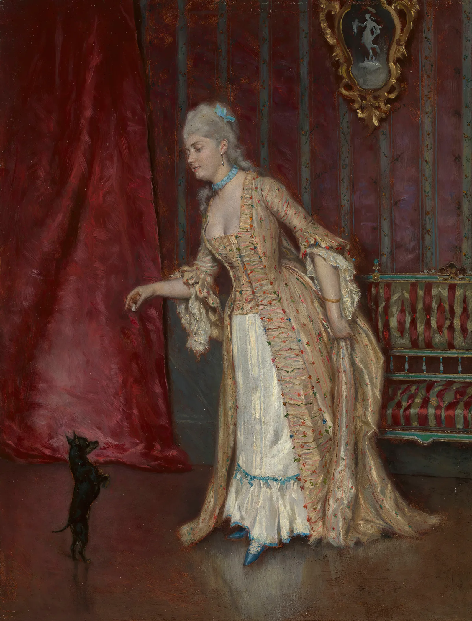 Standing Figure Of A Woman Wall Art by Alfred Stevens - Canvas Print
