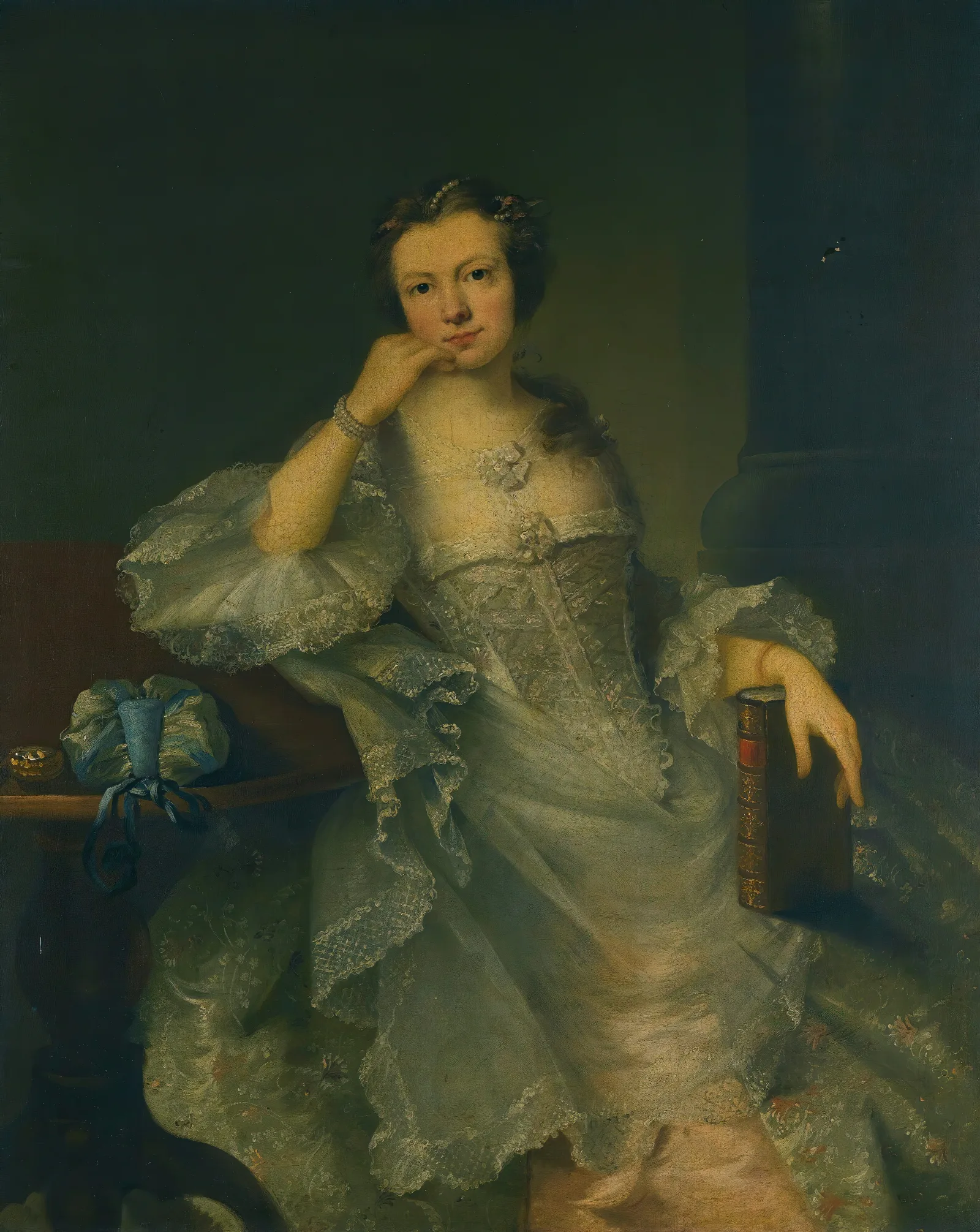 Portrait Of Miss Bullock Wall Art by Sir Joshua Reynolds - Canvas Print