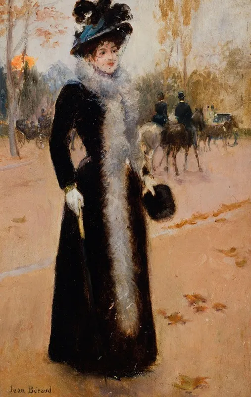 Parisienne Au Bois Wall Art by Jean Béraud - Canvas Print