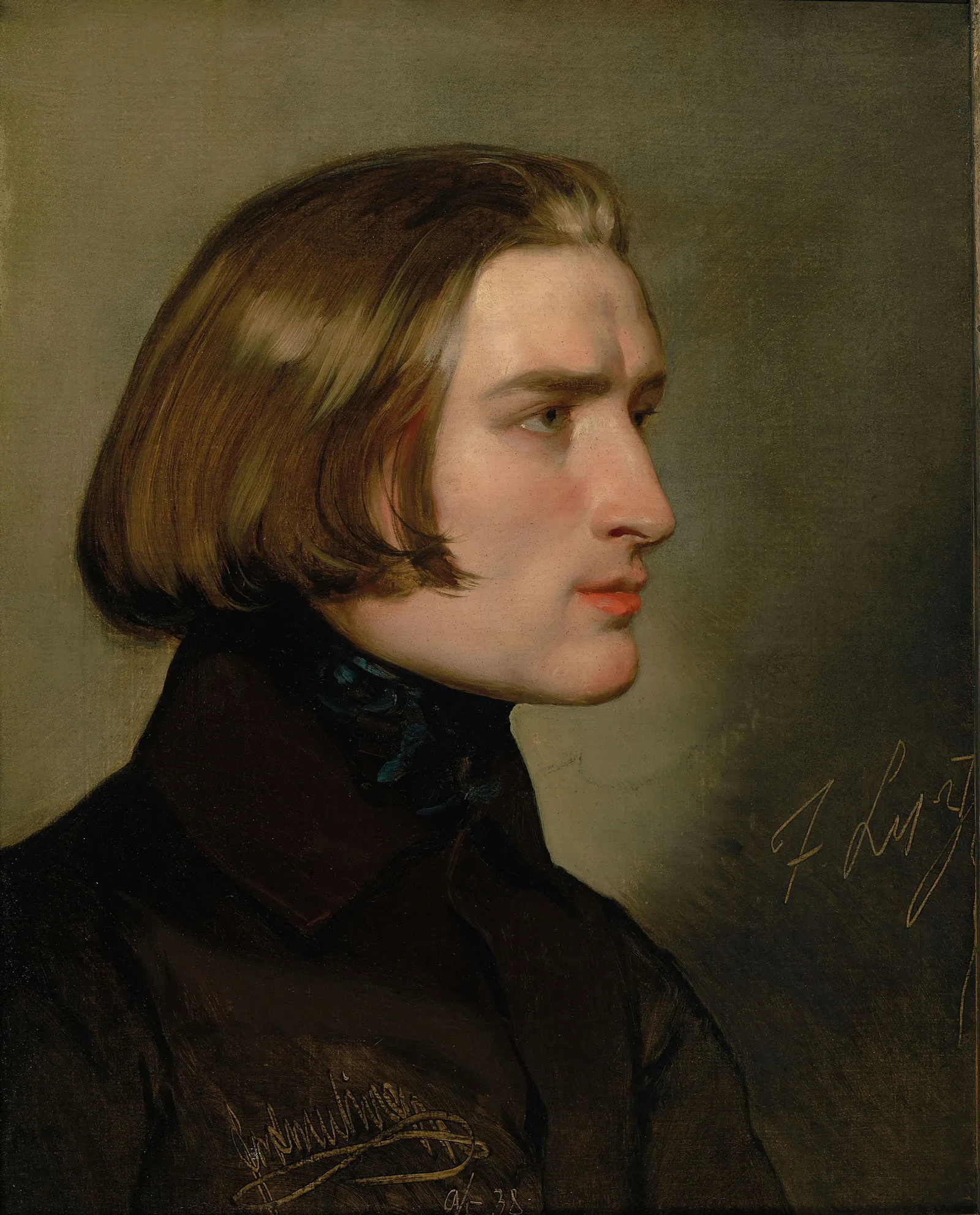 Portrait Of Franz Liszt Wall Art by Friedrich von Amerling - Canvas Print