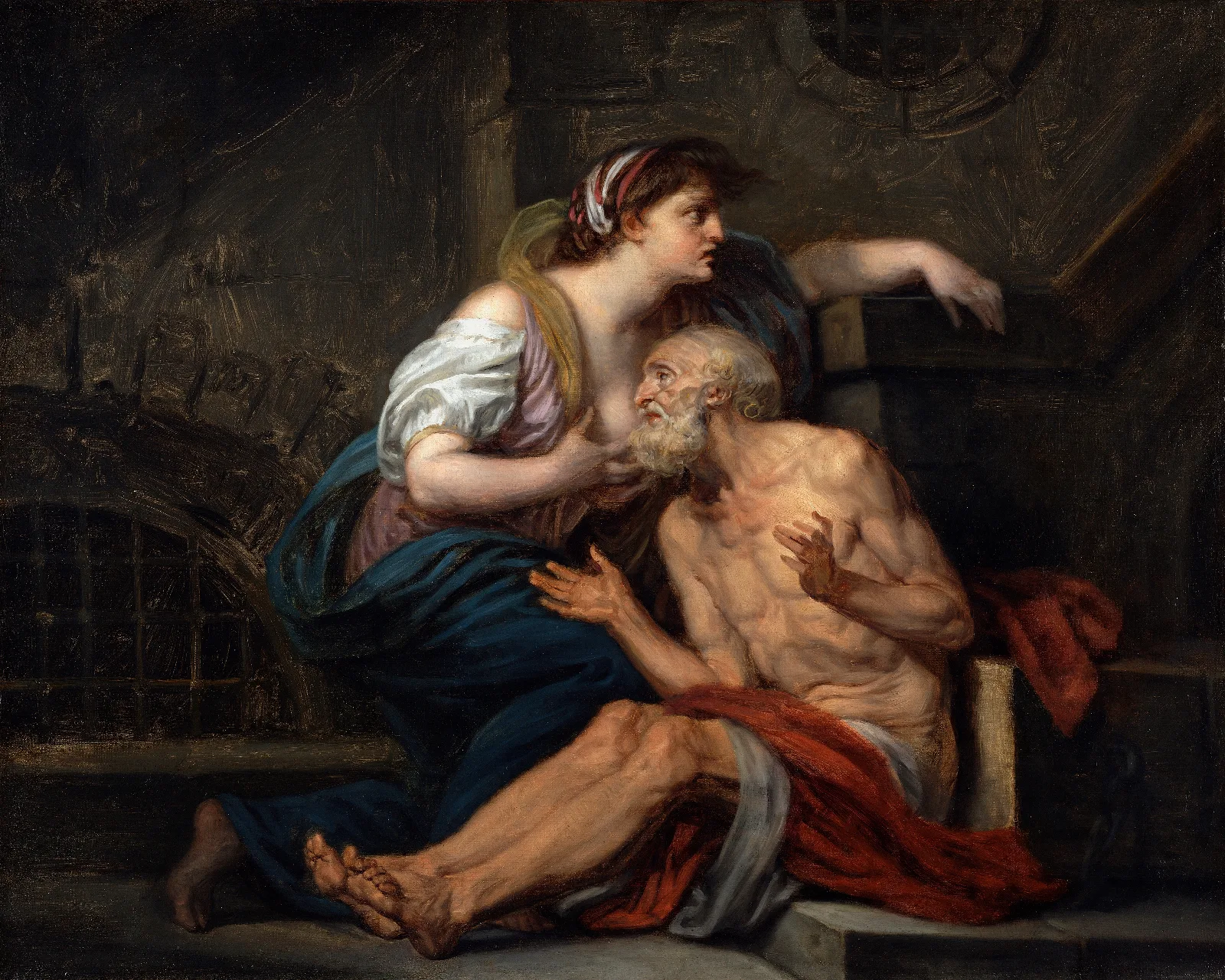 Roman Charity Wall Art by Jean-Baptiste Greuze - Canvas Print