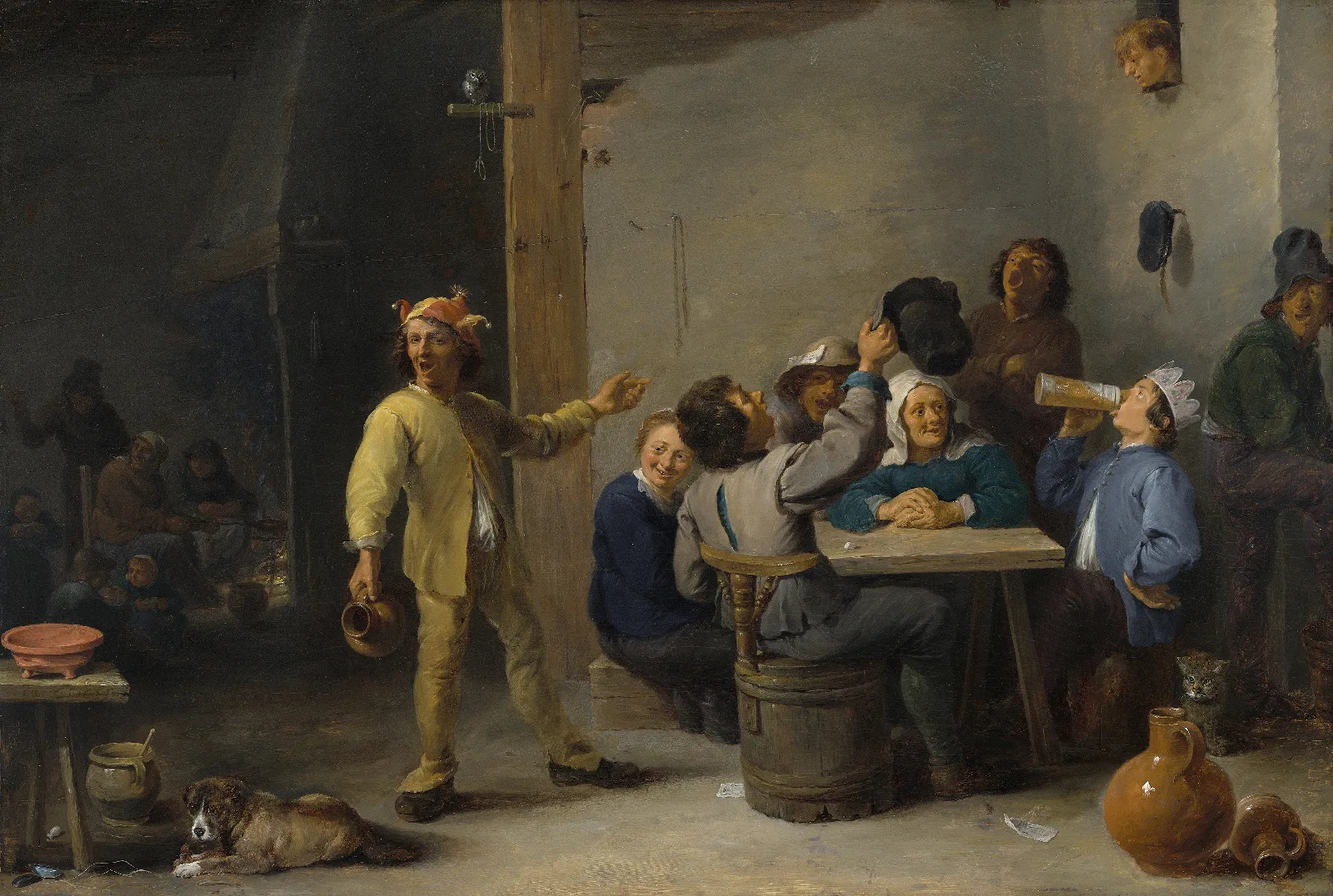 Peasants Celebrating Twelfth Night Wall Art by David Teniers The Younger - Canvas Print