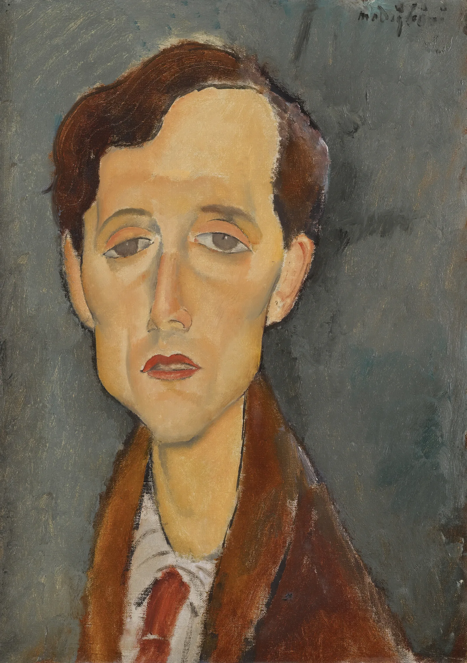 Portrait Of Frans Hellens Wall Art by Amedeo Modigliani - Canvas Print