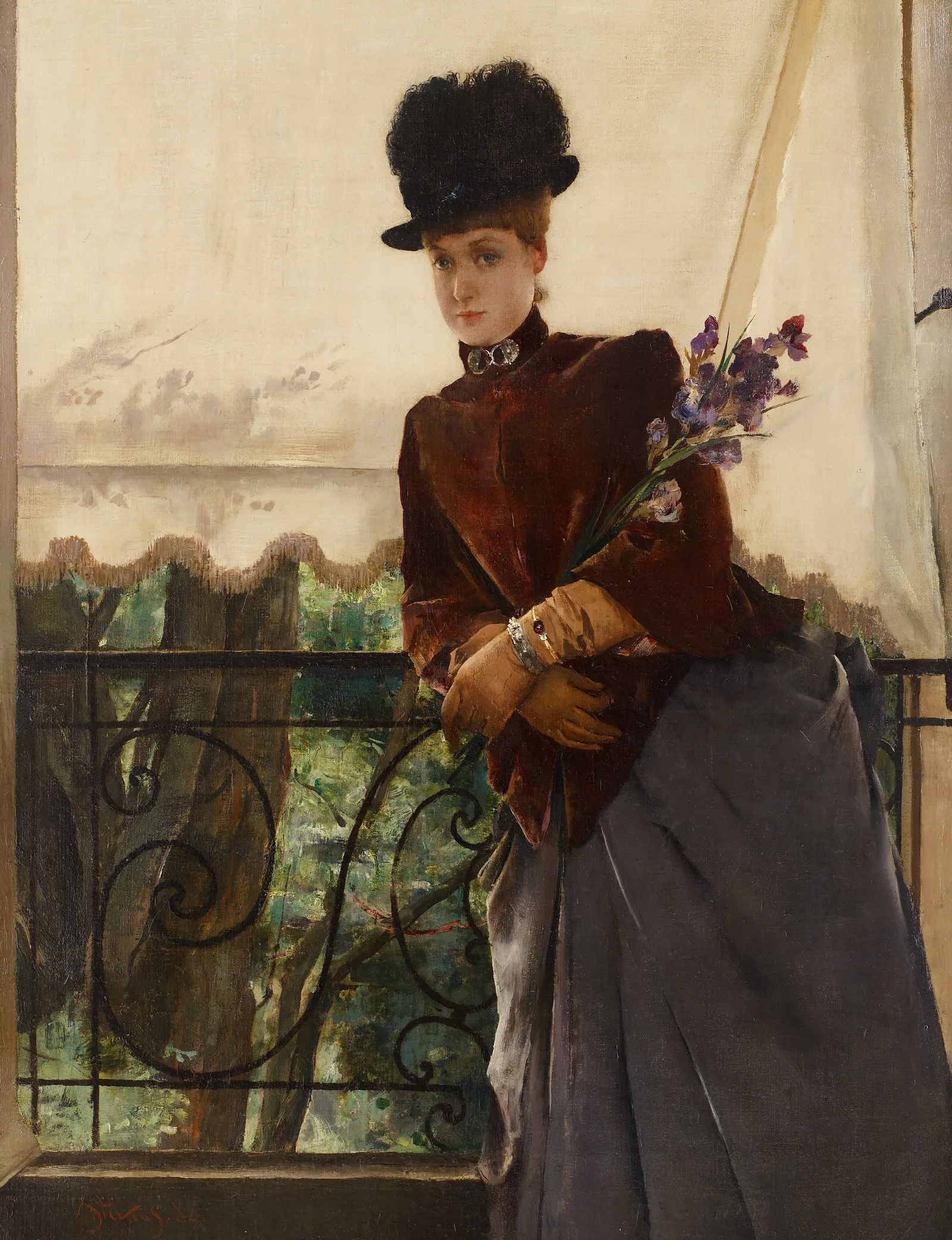 Portrait Of Mademoiselle Dubois Wall Art by Alfred Stevens - Canvas Print