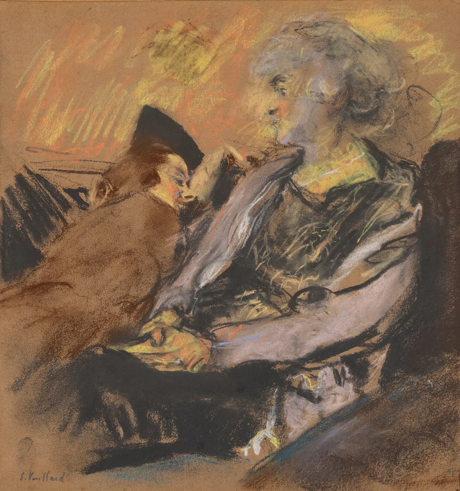 Madame Hessel Et Reine Natanson Rue De Naples Wall Art by Édouard Vuillard - Canvas Print