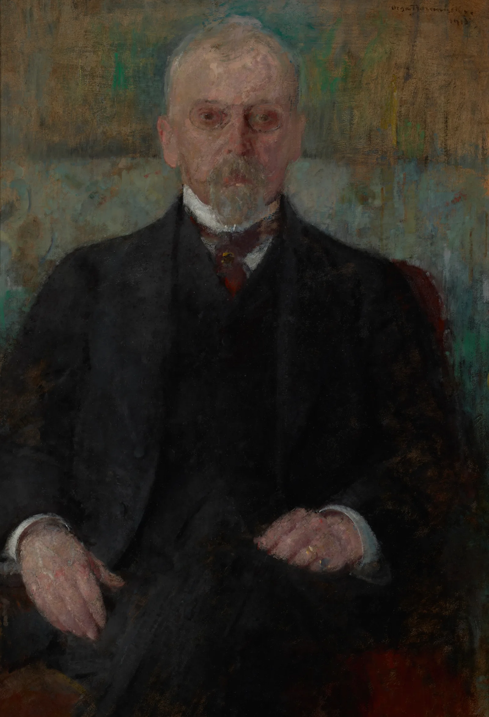Portrait Of Henryk Sienkiewicz Wall Art by Olga Boznanska - Canvas Print