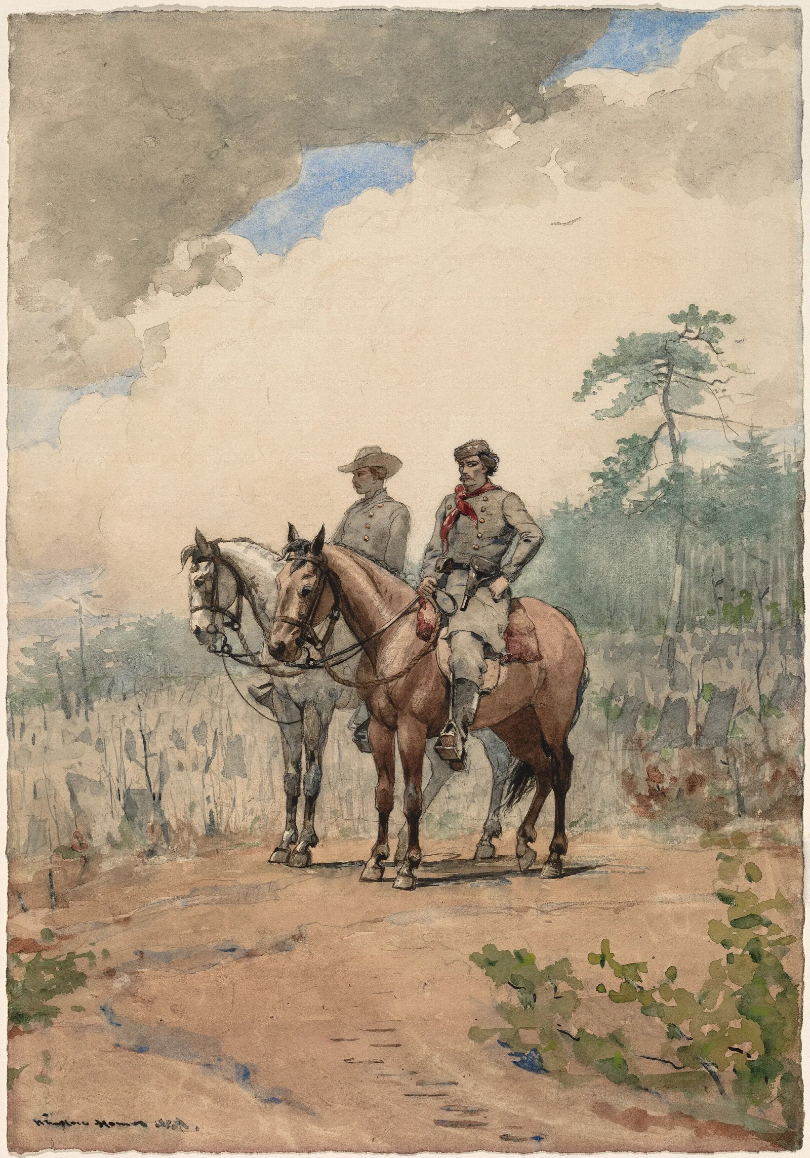 Two Scouts Wall Art by Winslow Homer - Canvas Print