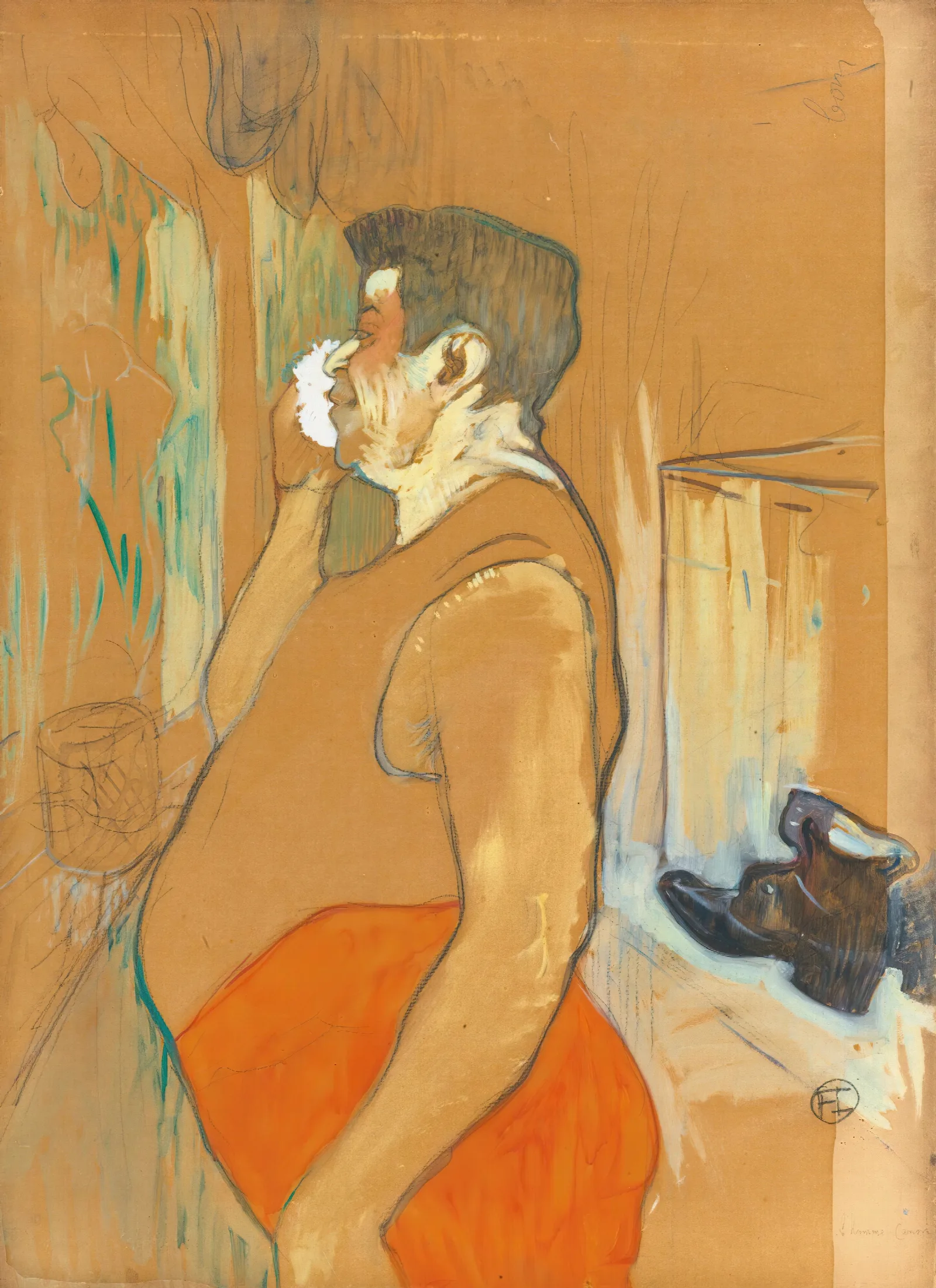 Monsieur Caudieux Acteur De Cafe Concert Wall Art by Henri de Toulouse-Lautrec - Canvas Print