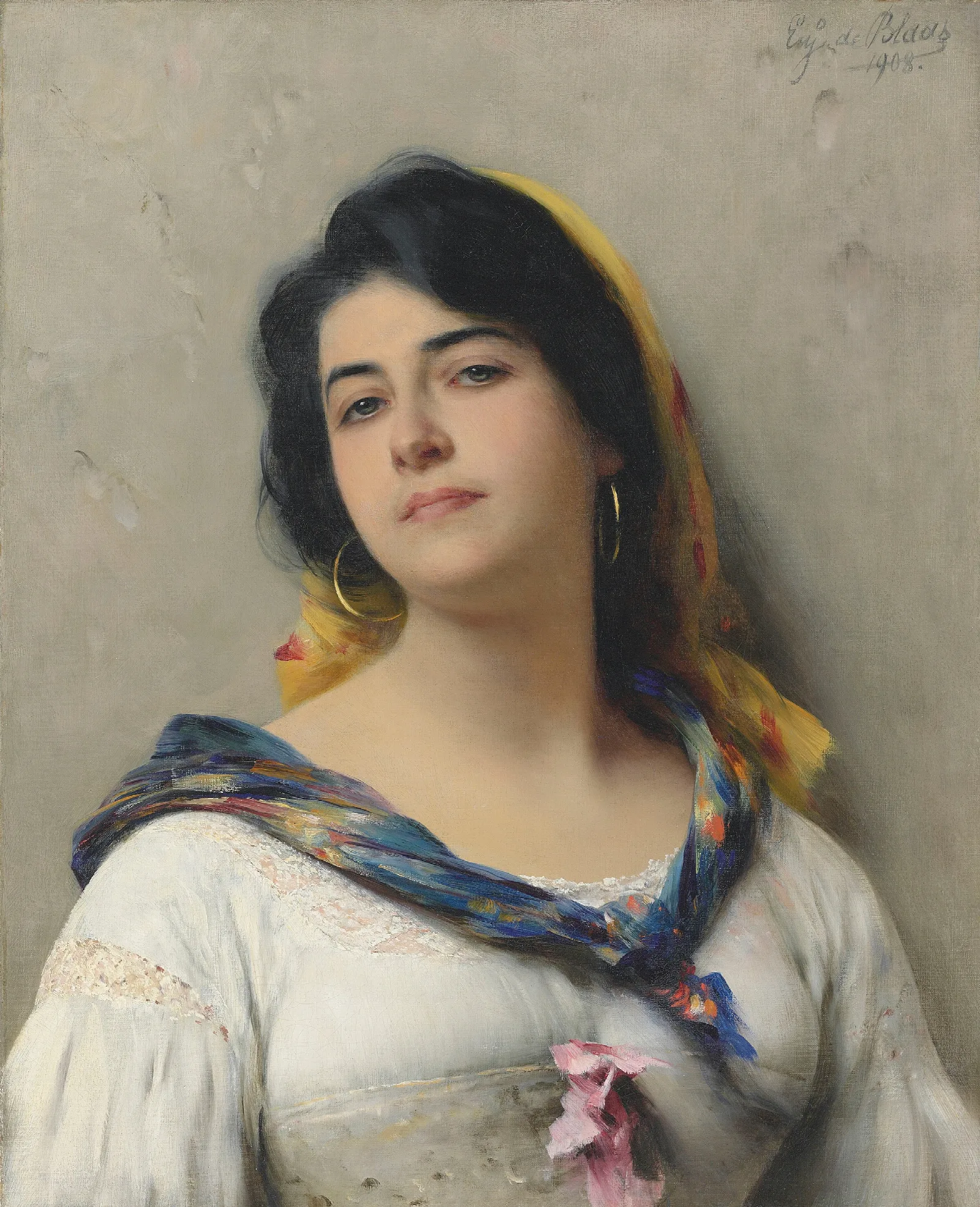 A Young Beauty 4 Wall Art by Eugen von Blaas - Canvas Print