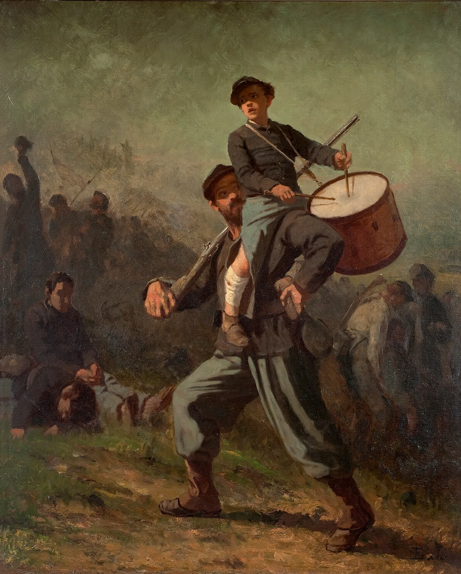 Wounded Drummer Boy Wall Art by Eastman Johnson - Canvas Print