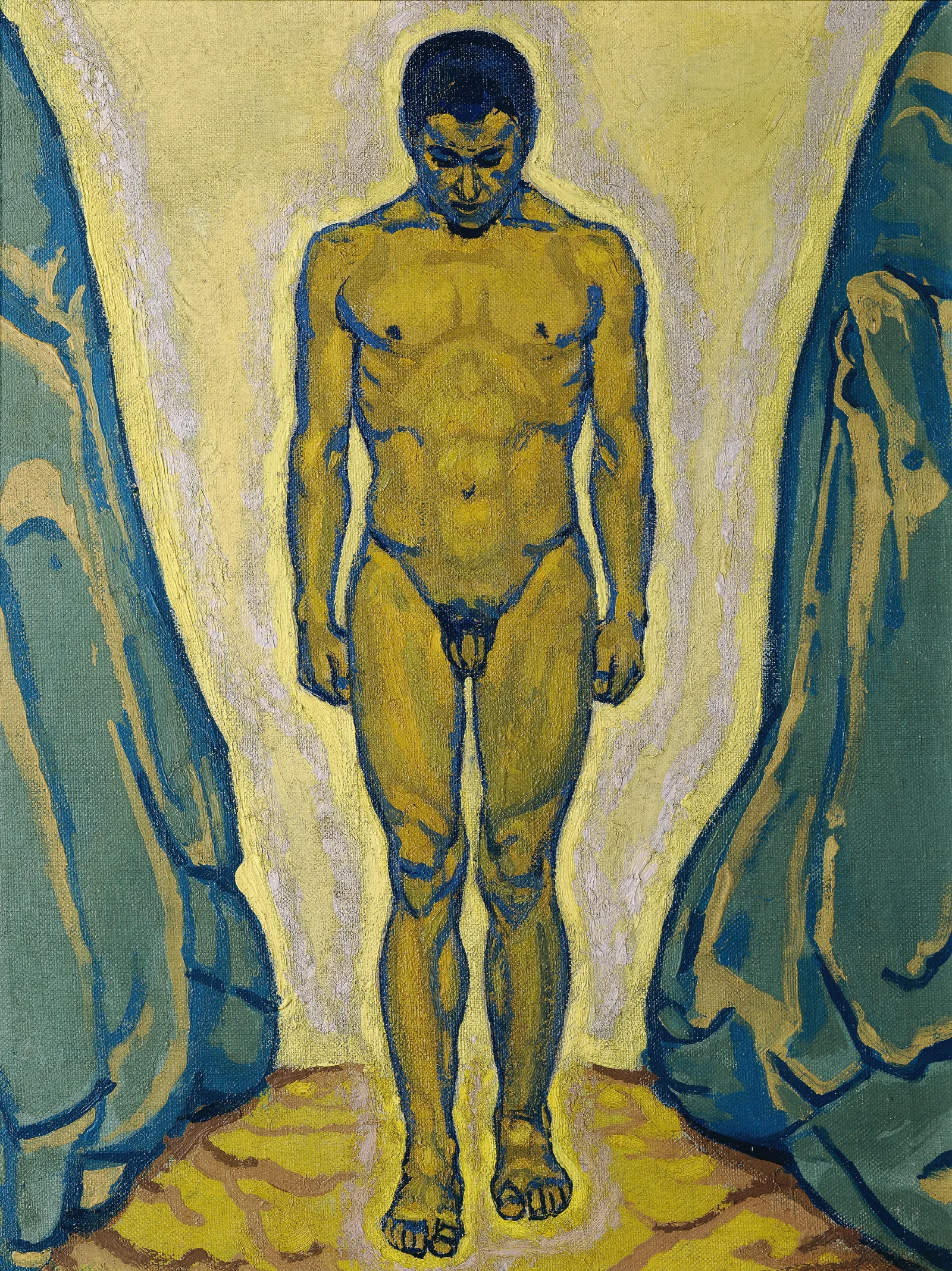Stehender Junglingsakt Zwischen Felsen Wall Art by Koloman Moser - Canvas Print