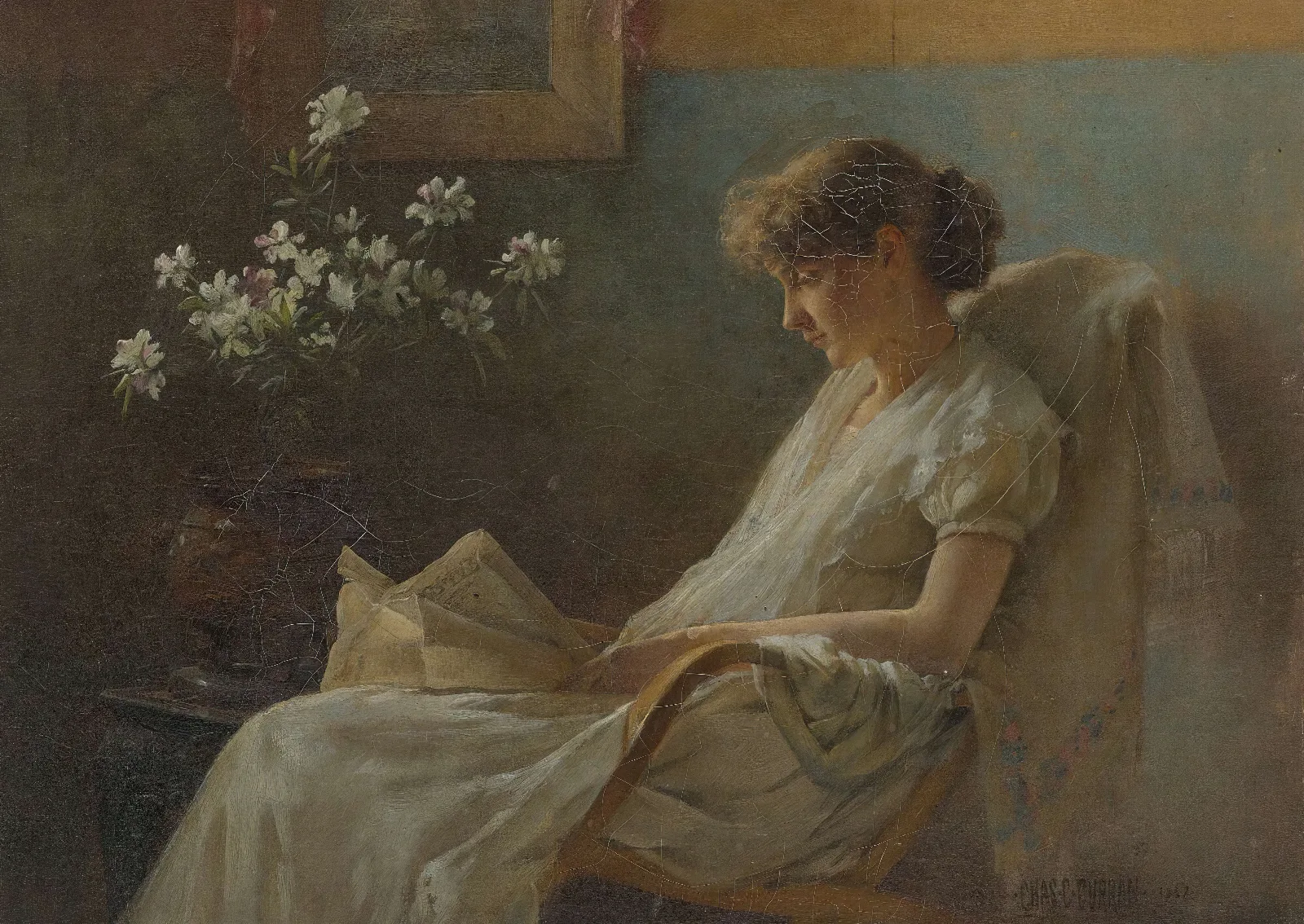A Comfortable Corner Wall Art by Charles Courtney Curran - Canvas Print