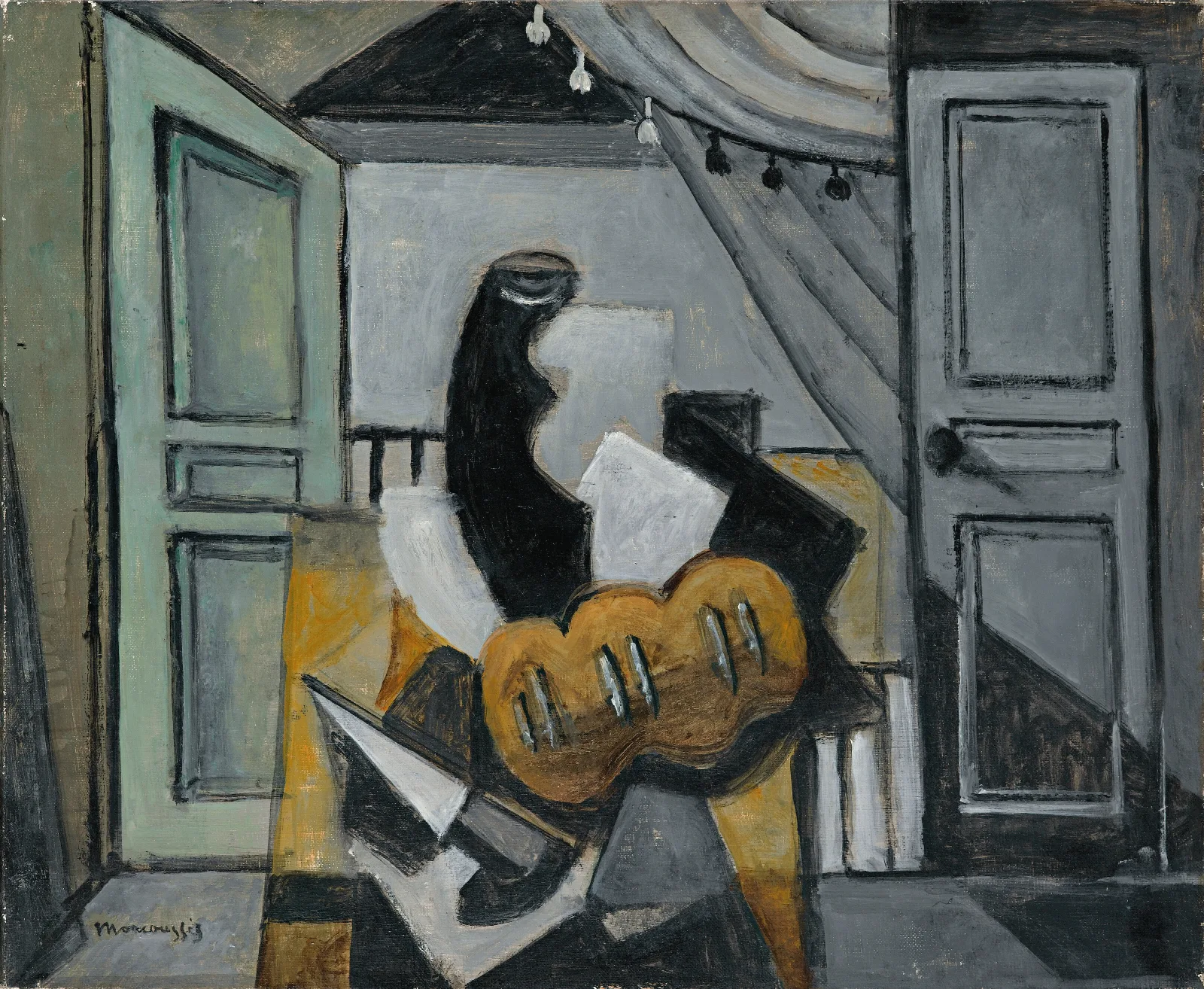 Nature Morte Au Pain Et Au Couteau Wall Art by Louis Marcoussis - Canvas Print