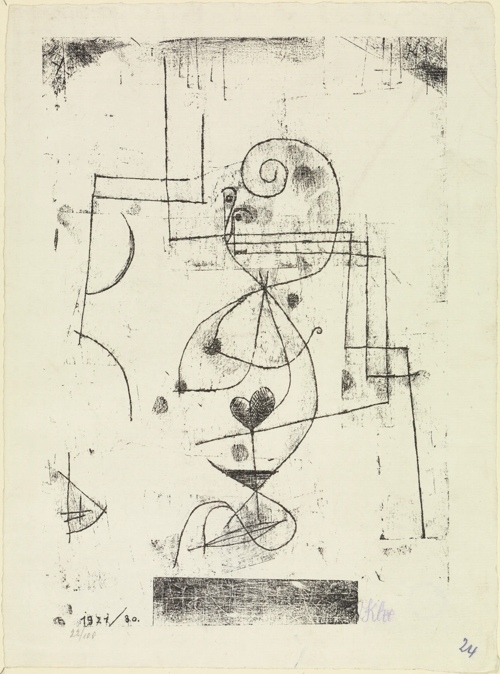 Herzdame Wall Art by Paul Klee - Canvas Print